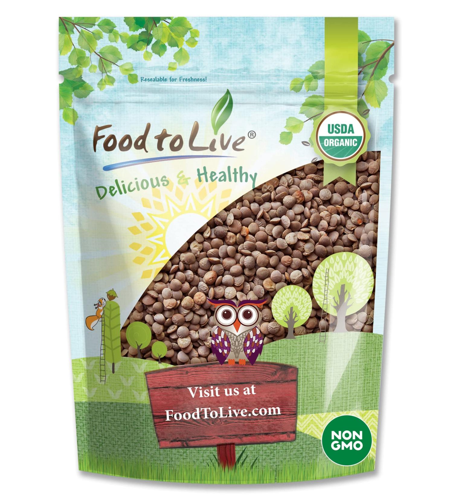 Organic Whole Red Lentils  3 Pounds  Non-GMO  Dry Raw Lentils  Sproutable  Vegan  Kosher  Bulk. Easy to Cook. Good Source of Folate  Fiber  and Protein. Perfect for Lentil Soup  Stews  and Curry. - Buy Online on SooperMarket.com
