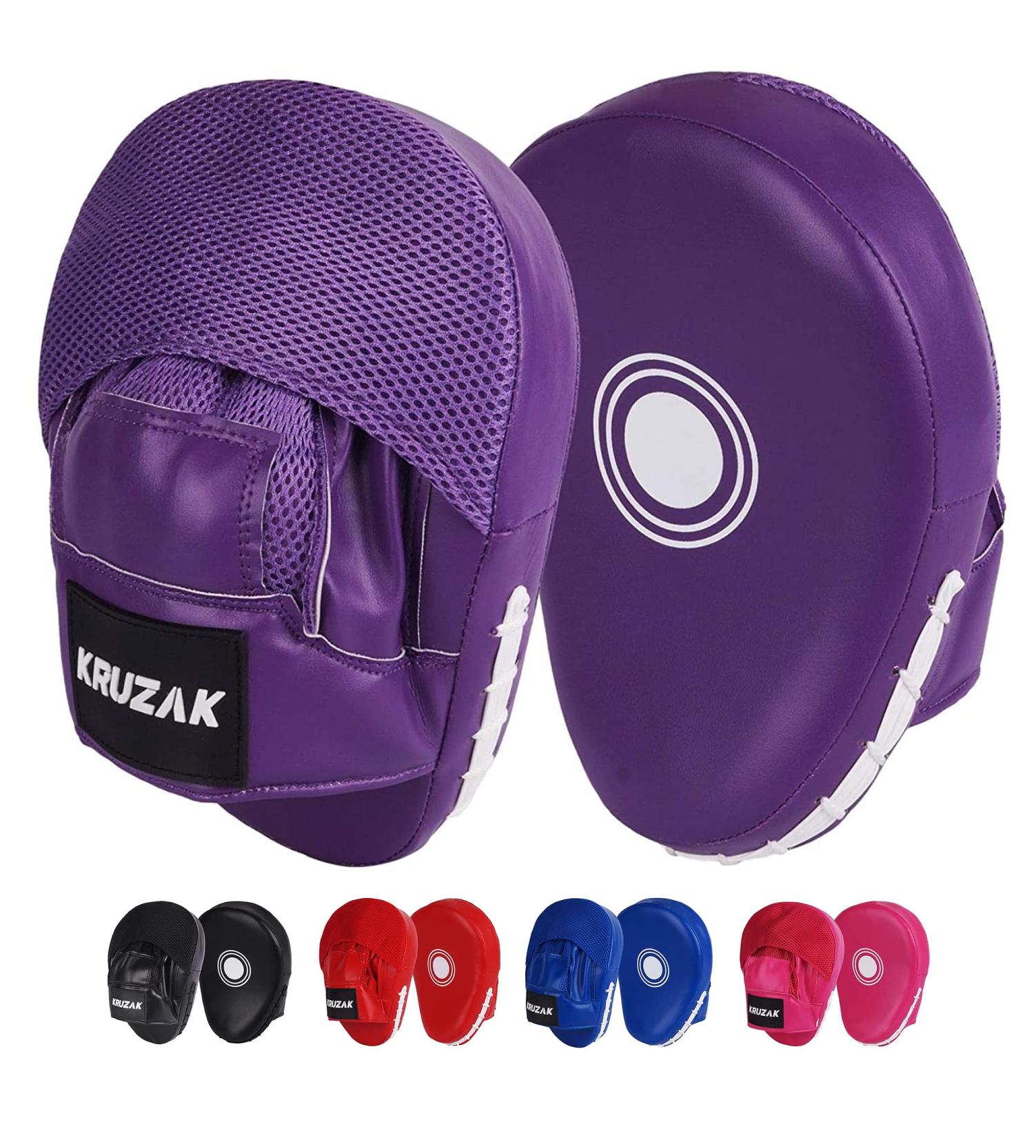 Kruzak Plain Punching Mitts for Muay Thai Martial Arts - Purple | Men & Women Boxing Focus Pads for Kickboxing, MMA Training - Buy Online on SooperMarket.com