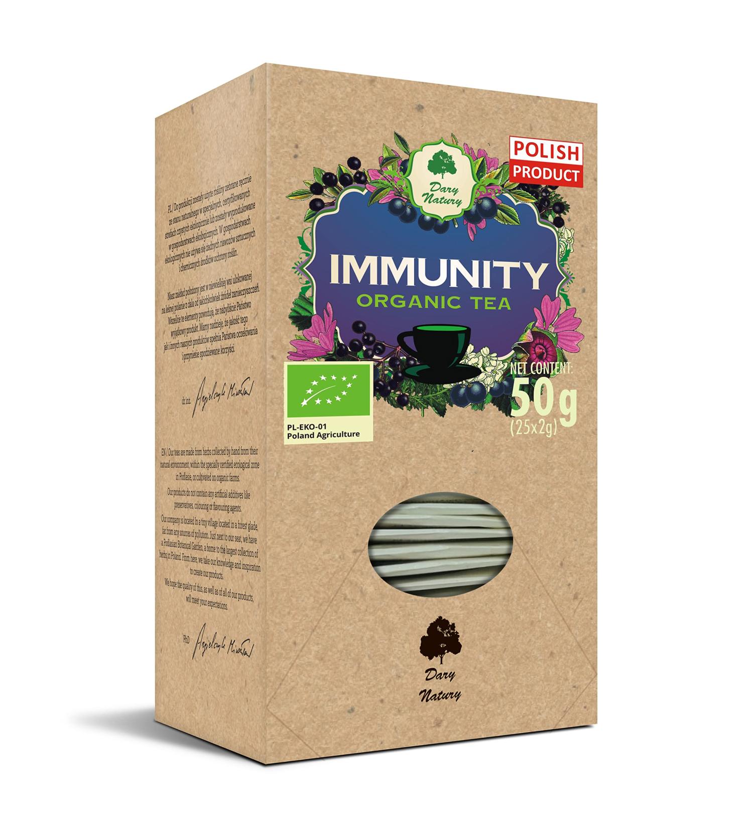 Immunity Organic herbal Tea/Cold and Flu/BIO (25 x 2 g) - DARY NATURY - Buy Online on SooperMarket.com
