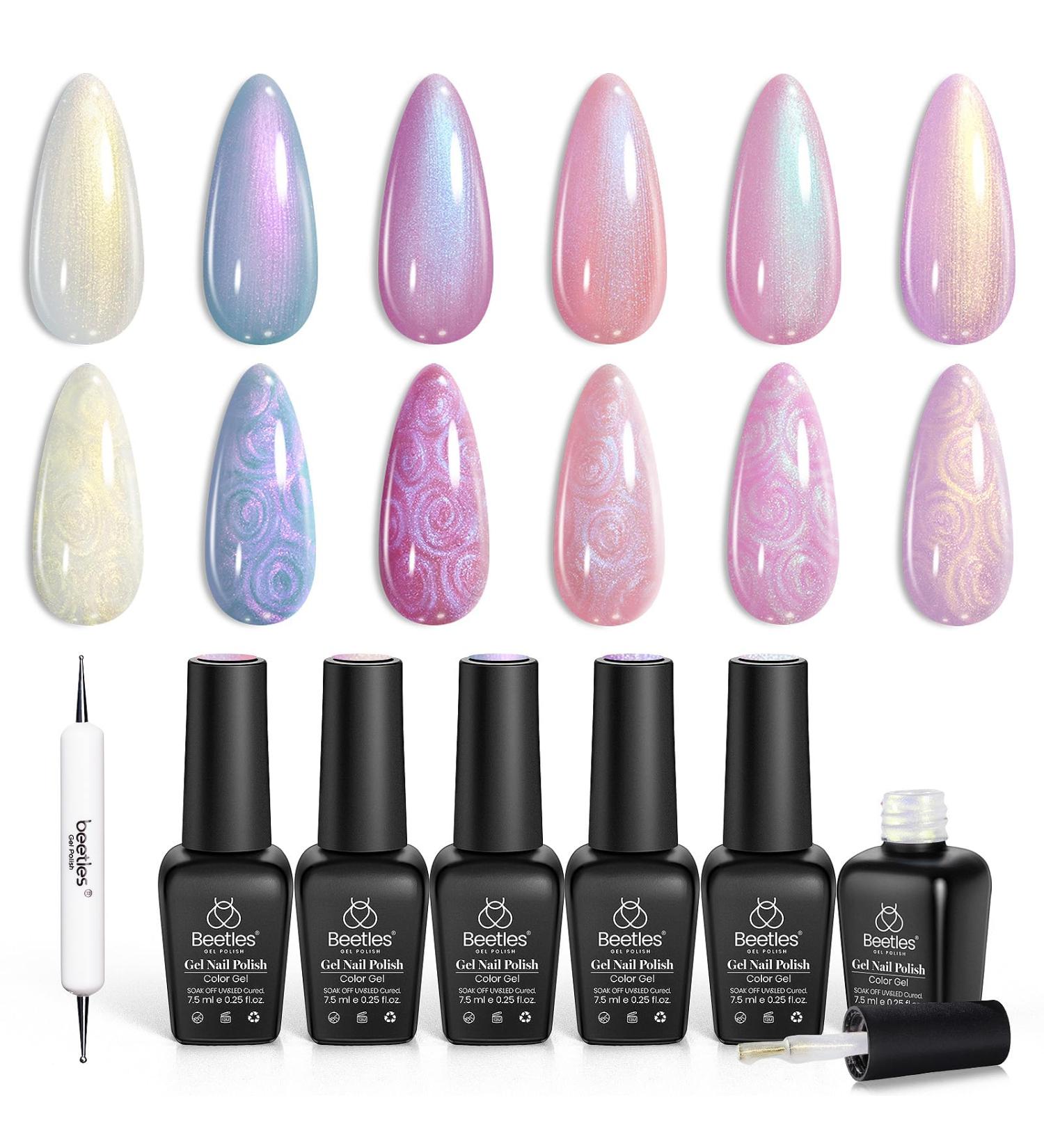 Beetles Pearl Gel Nail Polish - 6 Shimmer Colors for DIY Manicure | UV LED Soak Off Gel | Perfect Gift for Girls & Women - Buy Online on SooperMarket.com