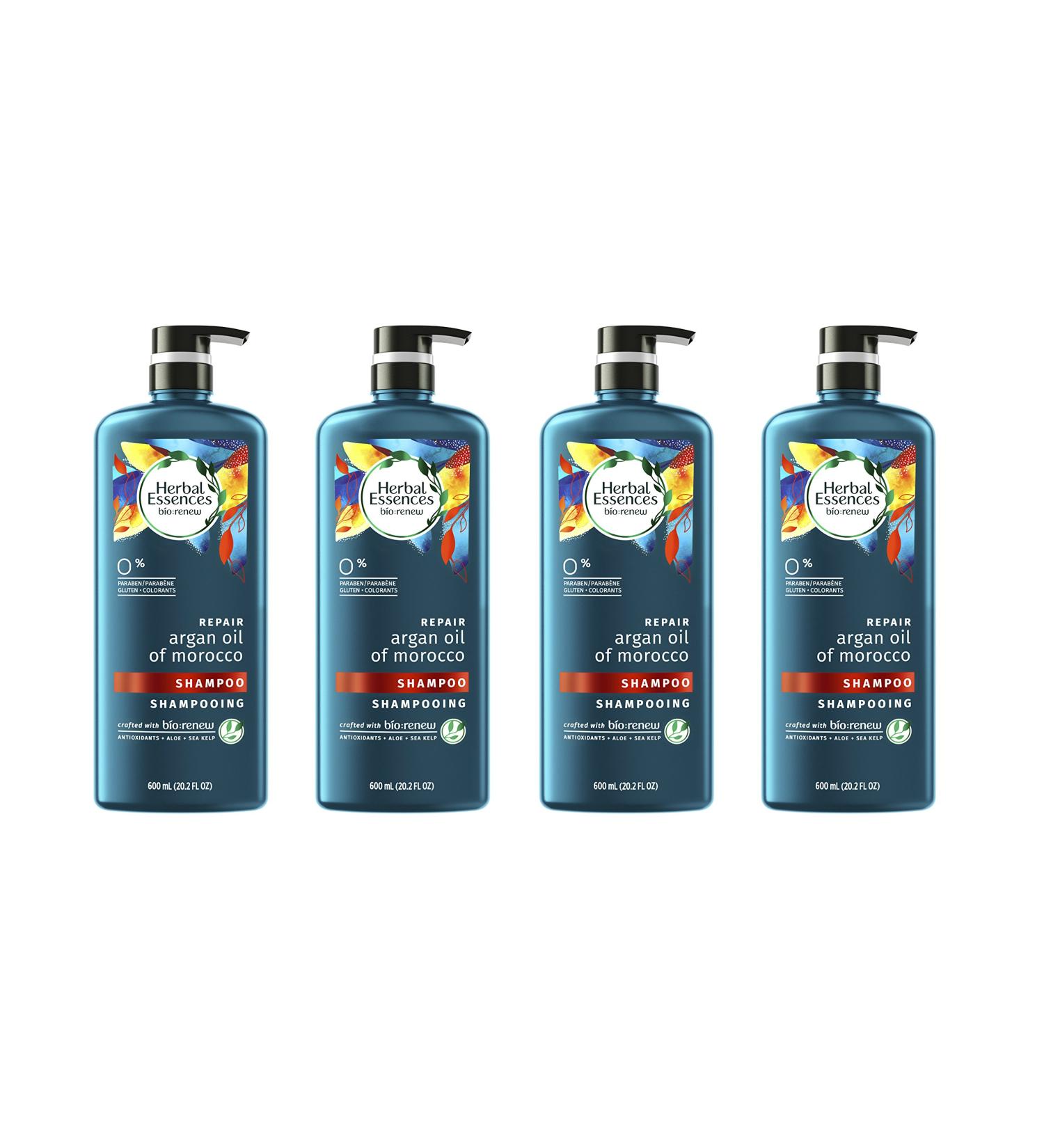 Herbal Essences Argan Oil Paraben Free Shampoo Hair Repair 20.2 fl oz with Certified Camellia Oil and Aloe Vera For All Hair Types Especially Damaged Hair