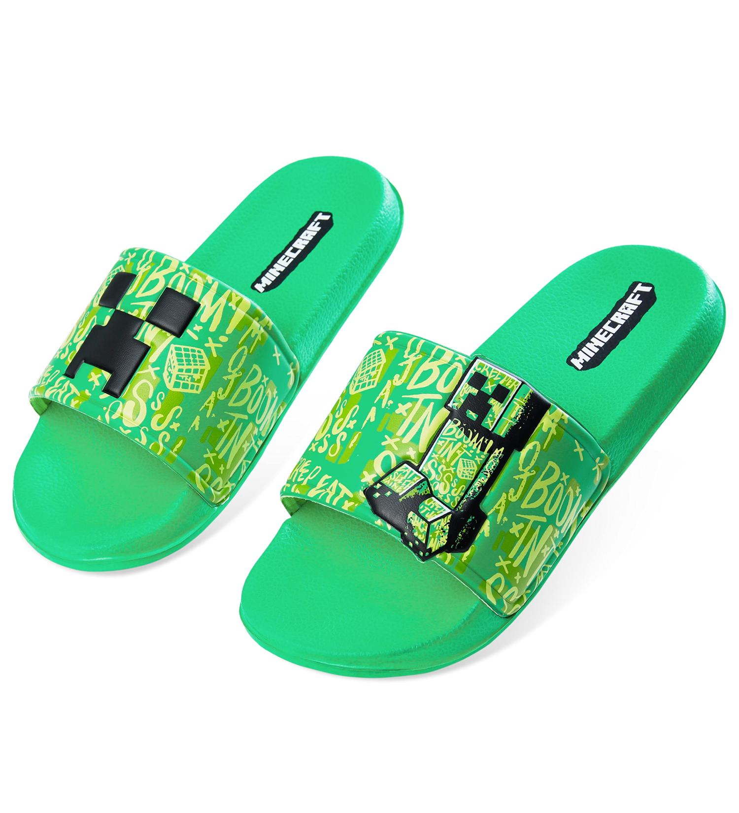 Buy Minecraft Flip-Flops for Kids - Unisex Green Swimming Shoes & Creeper Sandals 34/35 EU - Buy Online on SooperMarket.com