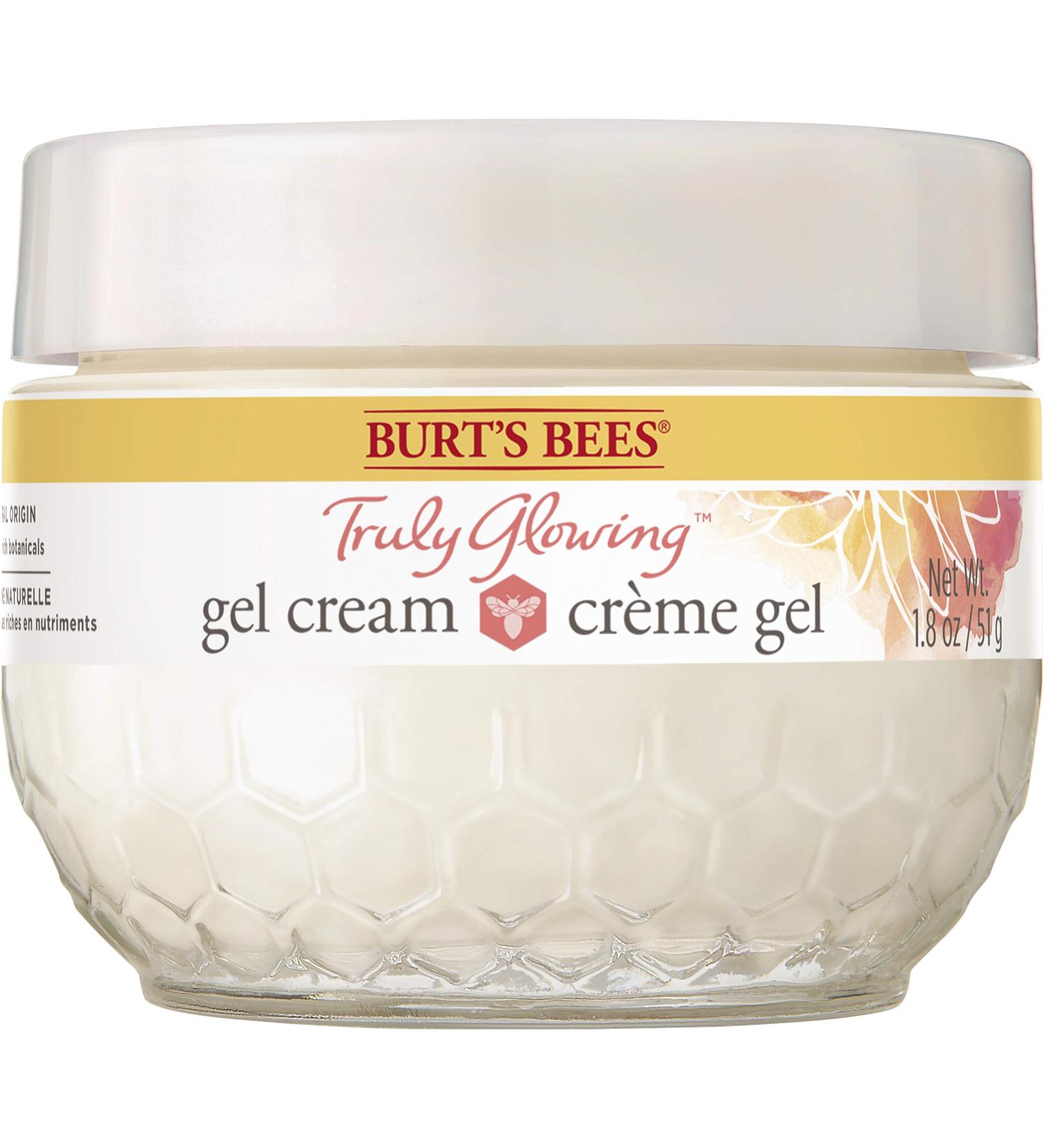 Burt's Bees Truly Glowing Replenishing Gel Face Cream Face Moisturizer for Normal and Combination Skin 99% Natural Origin Developed with Dermatologists 51g Gel Cream With Hydrate and Glow Complex - Buy Online on SooperMarket.com