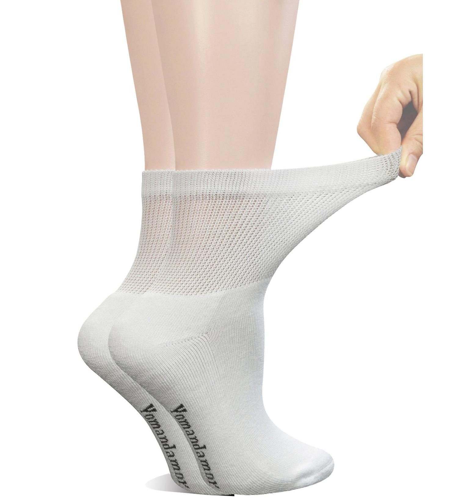 Yomandamor Bamboo Diabetic Ankle Socks - 6 Pairs, Non-Binding Top, Cushion Sole - Size L (3-8) White - Buy Online on SooperMarket.com