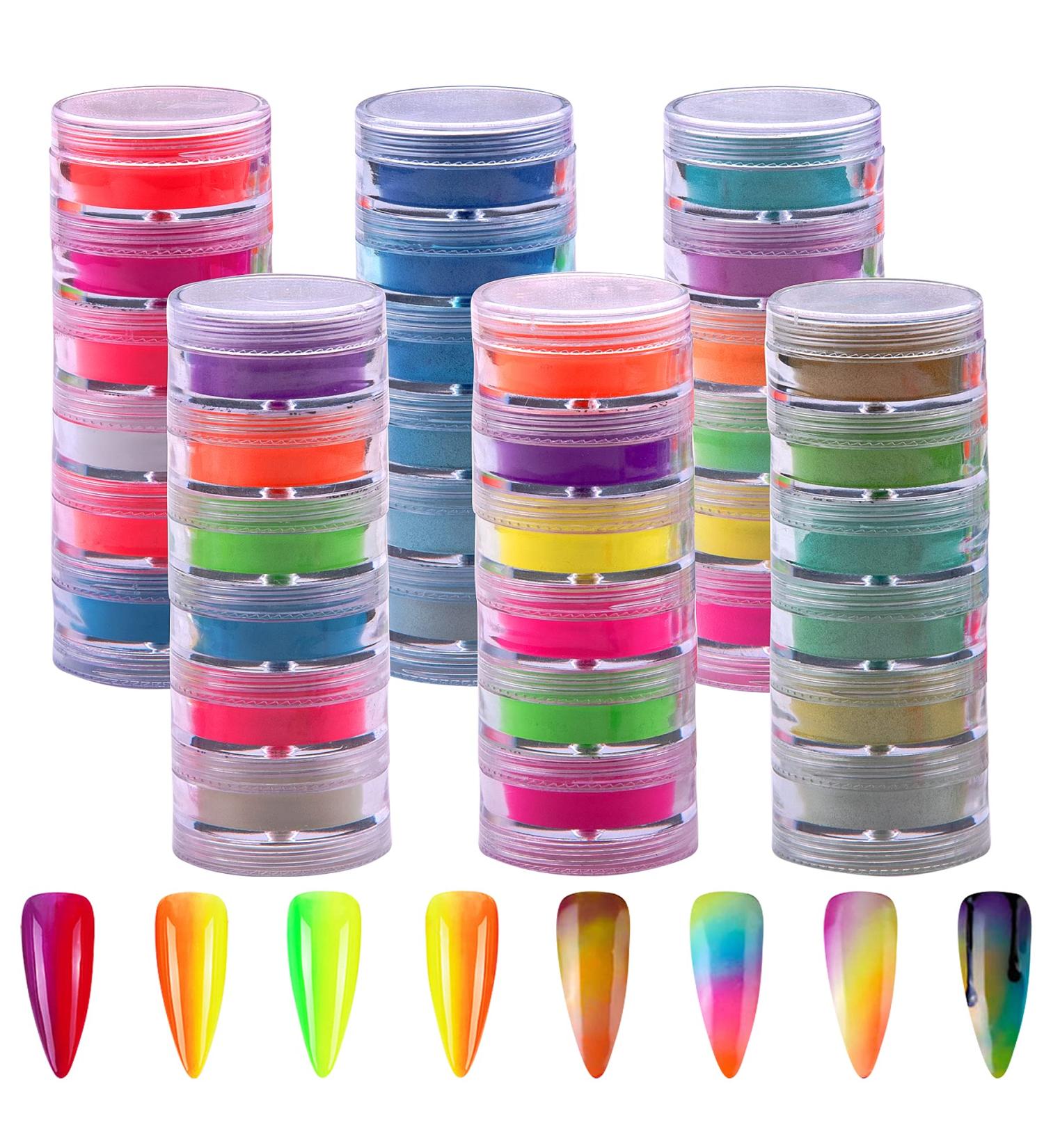 Duufin 36 Colors Pigment Nail Powder - Luminous Iridescent Pearlescent Powder for Nail Art, Body & Crafts - Buy Online on SooperMarket.com