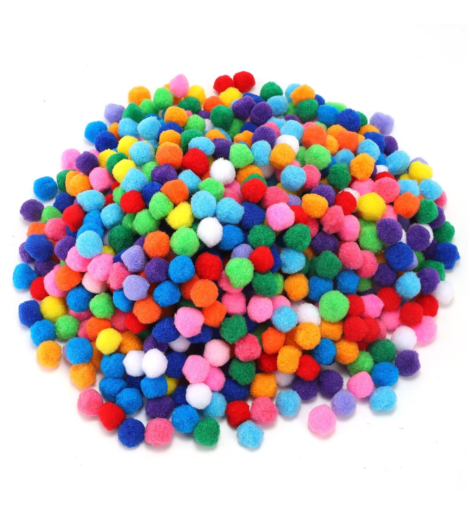 700-Pack 1 Inch Assorted Multicolor Pompoms for Crafts - DIY Hobby Supplies - Buy Online on SooperMarket.com