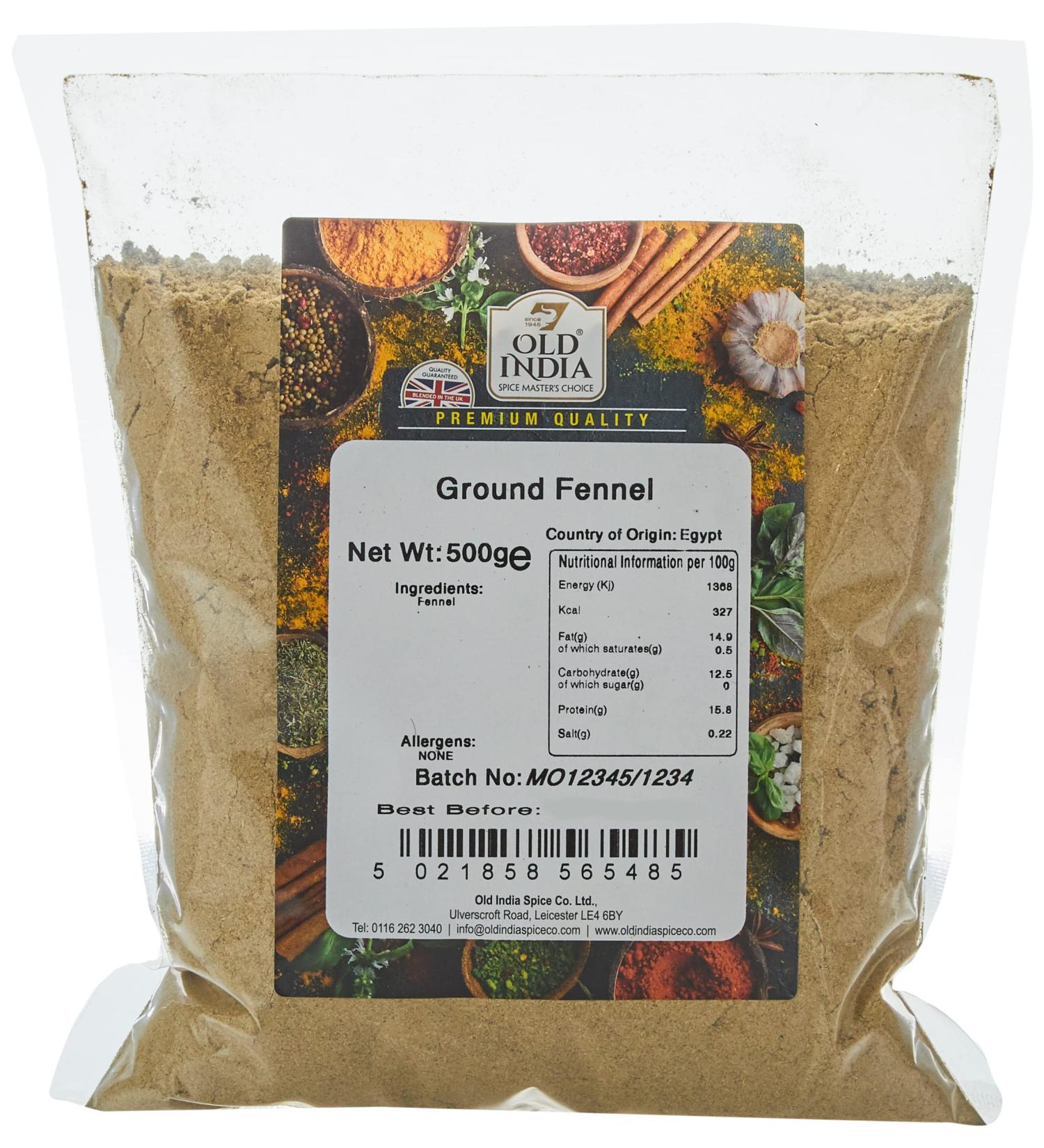 Old India Ground Fennel 500g - Authentic Indian Spice for Cooking | Pack of 1 - Buy Online on SooperMarket.com