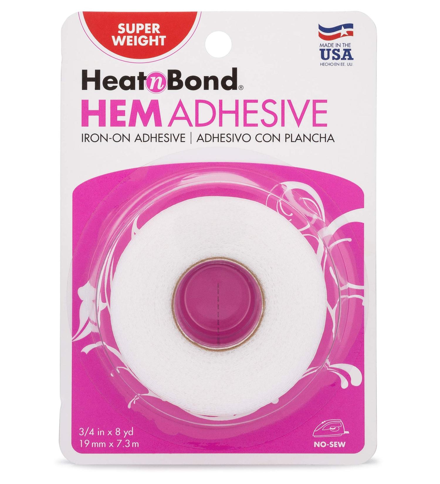 HeatnBond Hem Iron-On Adhesive Super Weight - 3/4 x 8 Yards - White | Strong Bonding for Fabric Hemming - Buy Online on SooperMarket.com