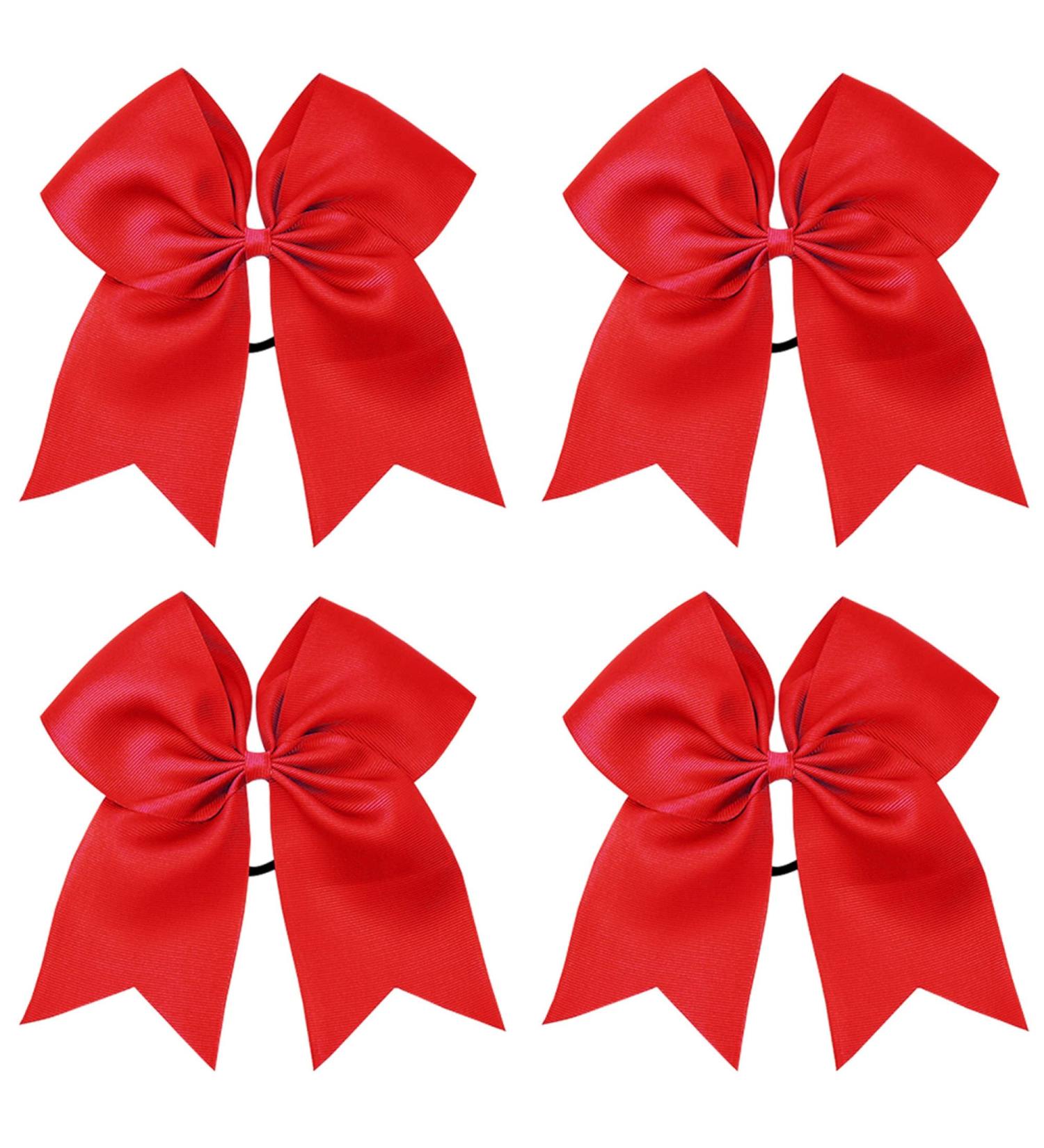 4 Pieces Ponytail Holder Cheerleading Girls Bow Hair Bows Cheering Large Bow Headband Jumbo Ponytail Elastic Hair Band Bowknot Hair Bands Headpiece (Red) - Buy Online on SooperMarket.com