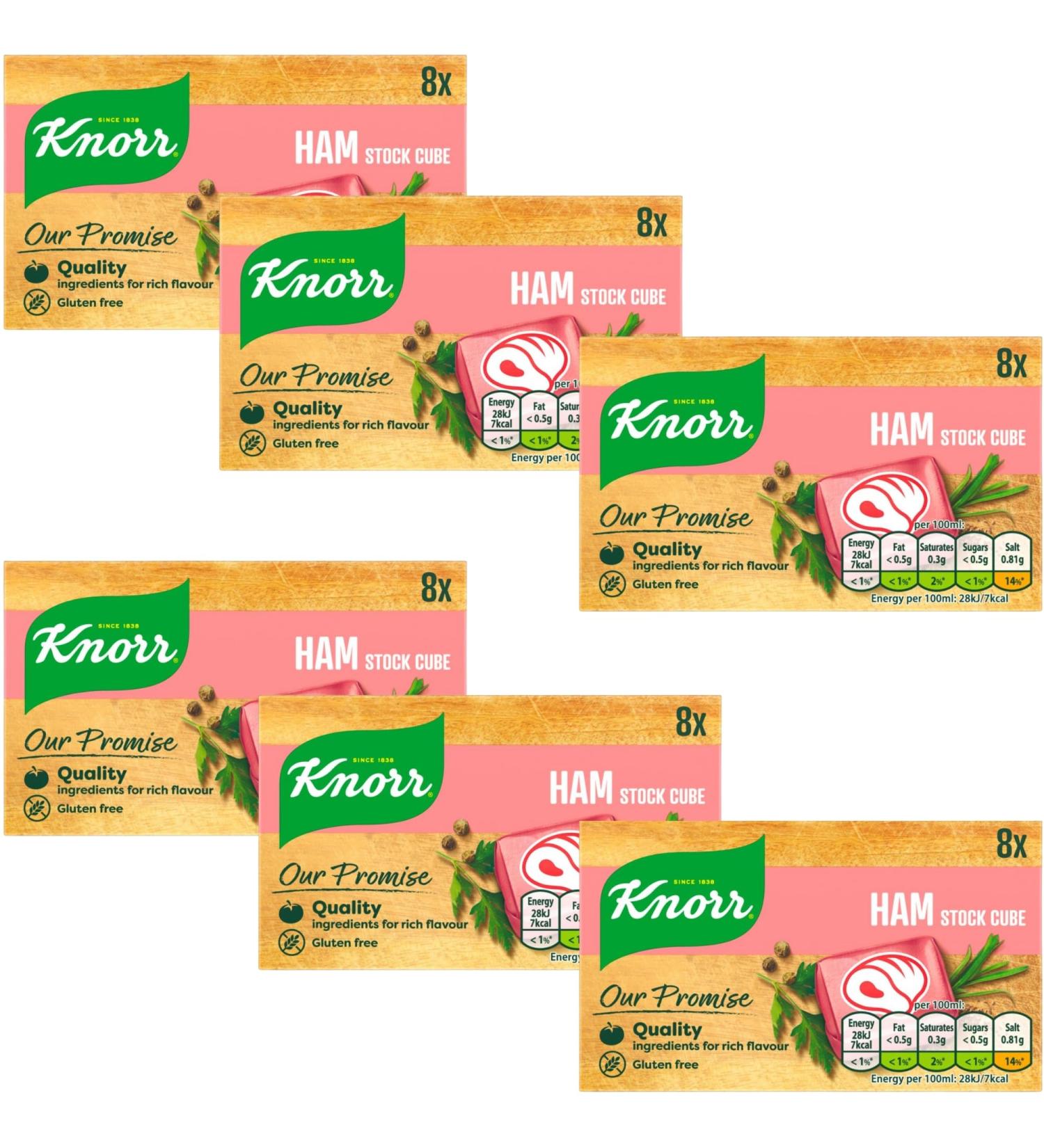 Stock Cubes Bundle with Knorr Ham Gluten Free 6 x 8 Total of 48 Indivitual Cubes Quality Ingredients for Rich Flavour Low Calories No Artificial Colours or Preservatives - Buy Online on SooperMarket.com