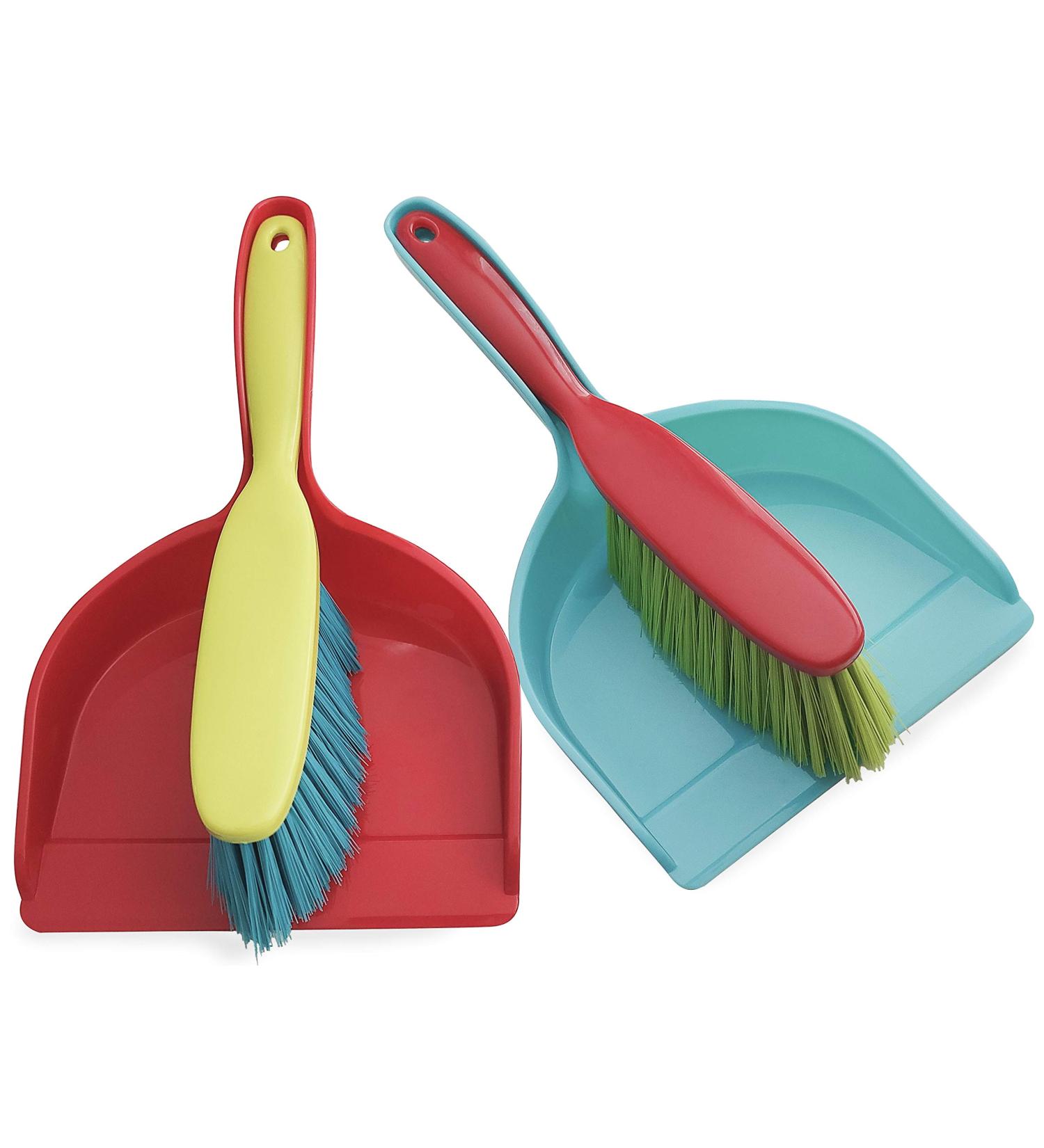 Home Essential 2 Packs - Junior Kids Mini Size (5.88'' x 10.25'') Heavy Duty Dustpan with Hand Brush for Sweeping and Cleaning of Kitchen Office Table-top Car - Buy Online on SooperMarket.com