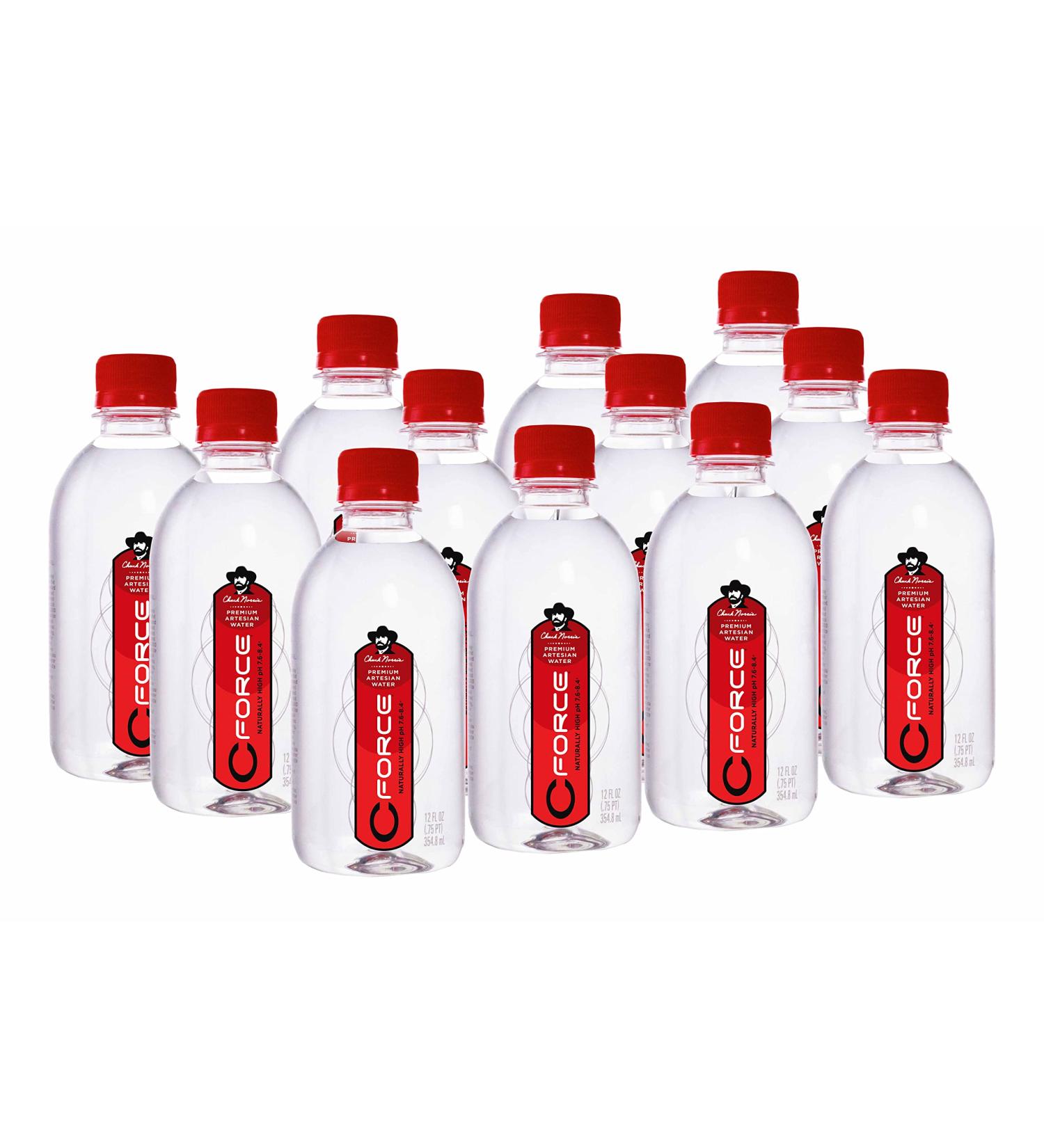 CForce Natural Artesian Bottled Water - High pH Alkaline 12oz (354.8ml) 12 Pack - Buy Online on SooperMarket.com