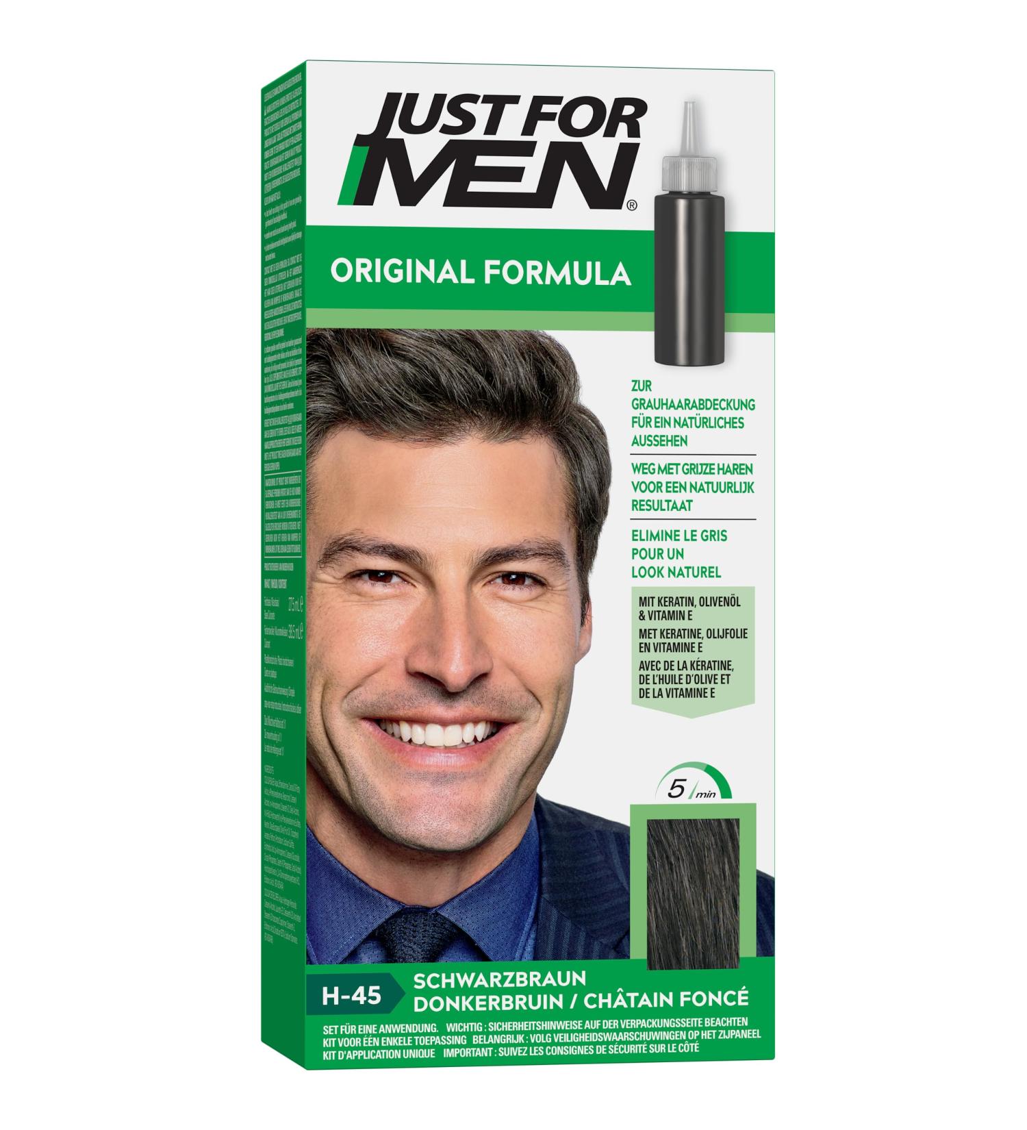 Just For Men Hair Dye Gel H45 - Black Brown | 1 Count | Covers Grey & Restores Natural Color - Buy Online on SooperMarket.com