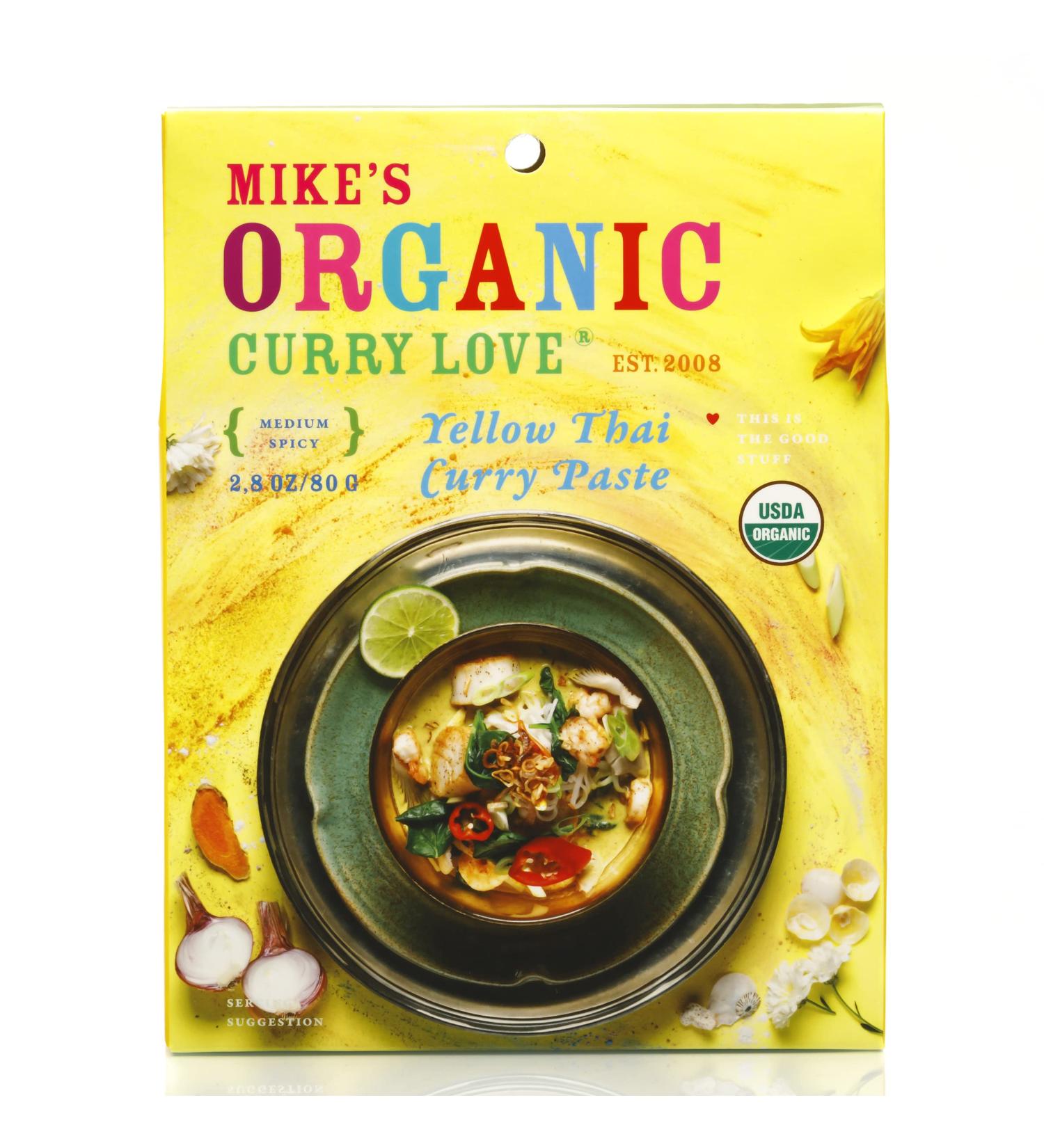 Mike's Organic Curry Love Yellow Thai Curry Paste - Authentic Thai Flavors | 2.8 oz Single Pack - Buy Online on SooperMarket.com