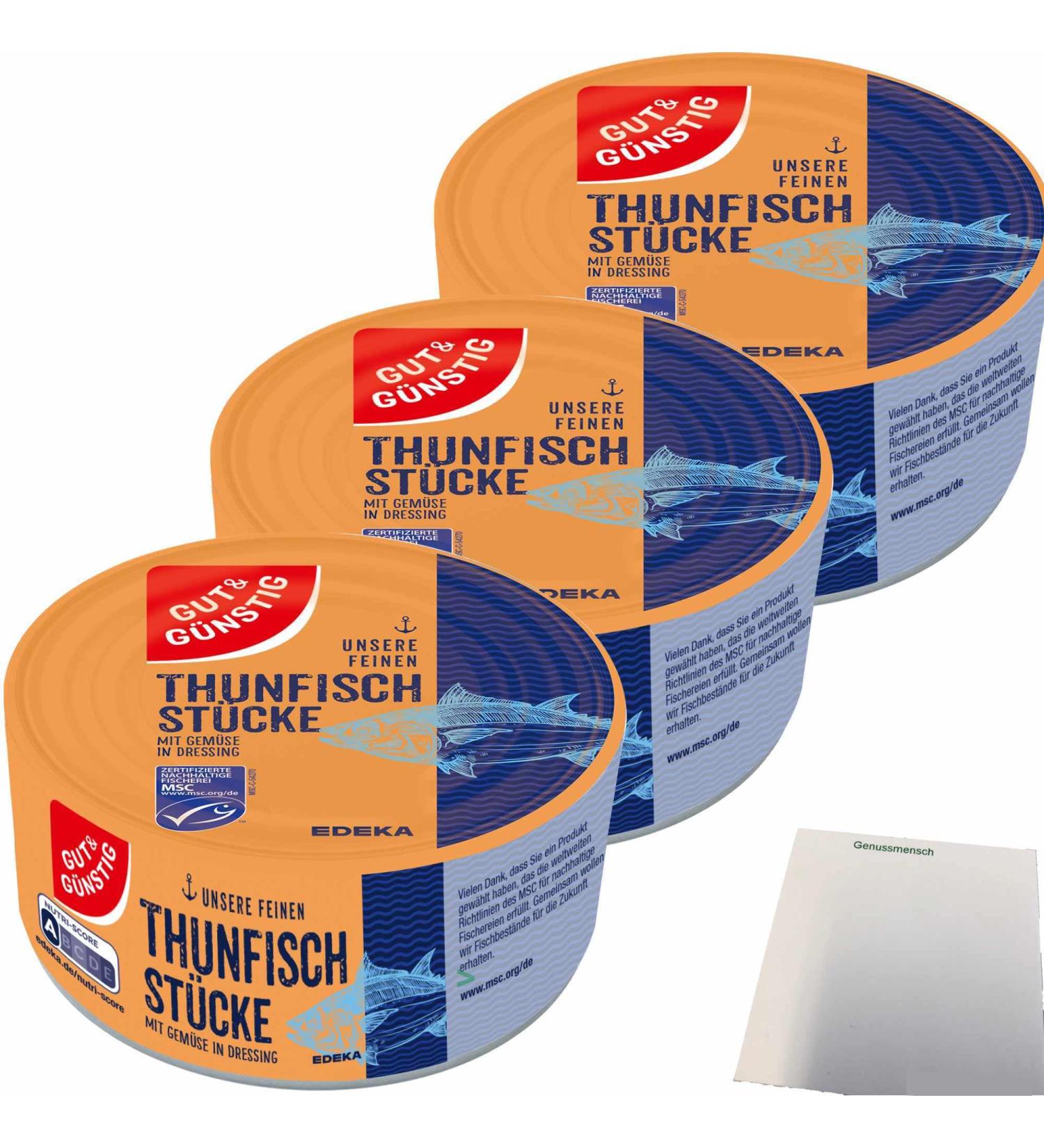 Buy Good&Cheap Tuna Pieces with Vegetables in Dressing 3-Pack (3x185g) - Affordable International Shipping! - Buy Online on SooperMarket.com