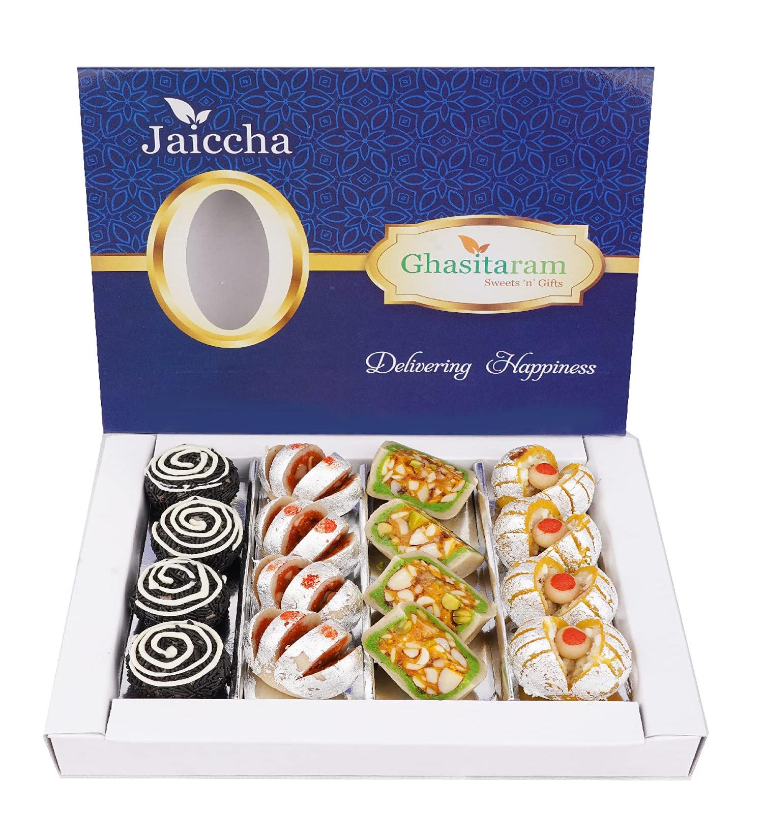 Jaiccha Ghasitaram Sweets-Dryfruit Fancy Sweets 400 GMS |Gift for Diwali Holi Rakhi Valentine Christmas Birthday Anniversary Her Him| - Buy Online on SooperMarket.com