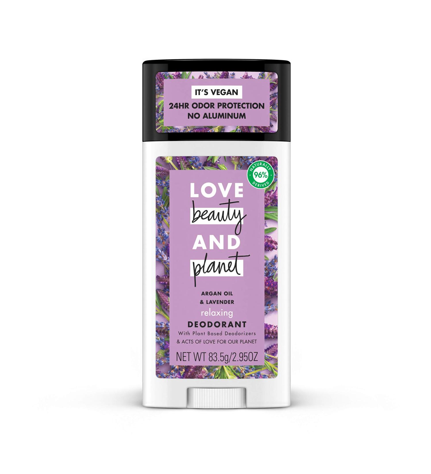 Love Beauty & Planet Relaxing Deodorant - Argan Oil & Lavender 2.95 oz | All-Natural, Eco-Friendly - Buy Online on SooperMarket.com