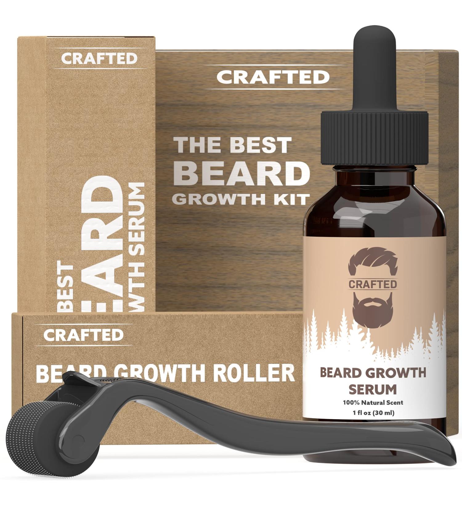 Beard Growth Kit - 30 Day Supply | Beard Growth Oil & Roller for Fuller Beards - Buy Online on SooperMarket.com
