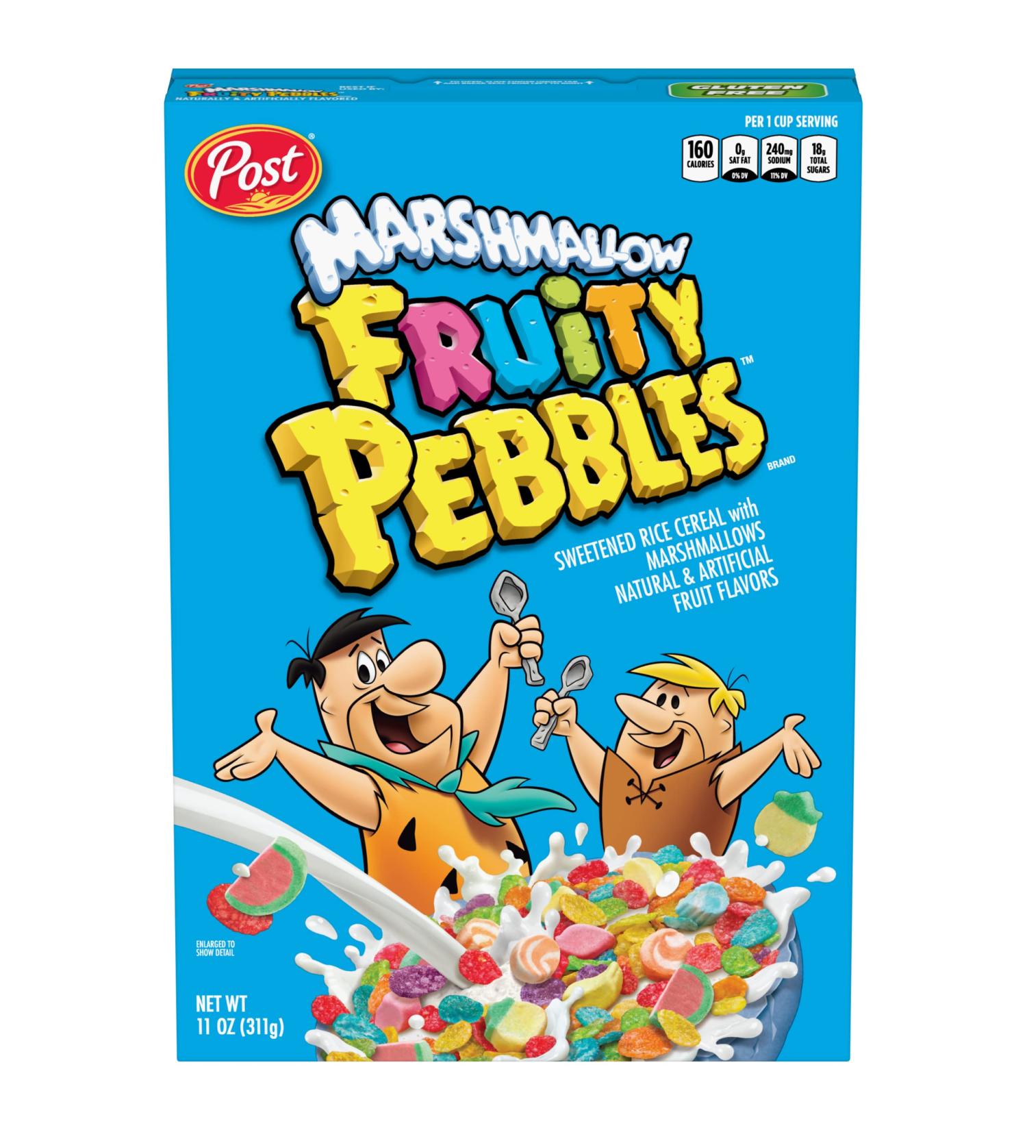 Post Fruity PEBBLES with Marshmallows Cereal - Gluten Free Sweetened Rice Breakfast Cereal - 11oz Small Box - Buy Online on SooperMarket.com
