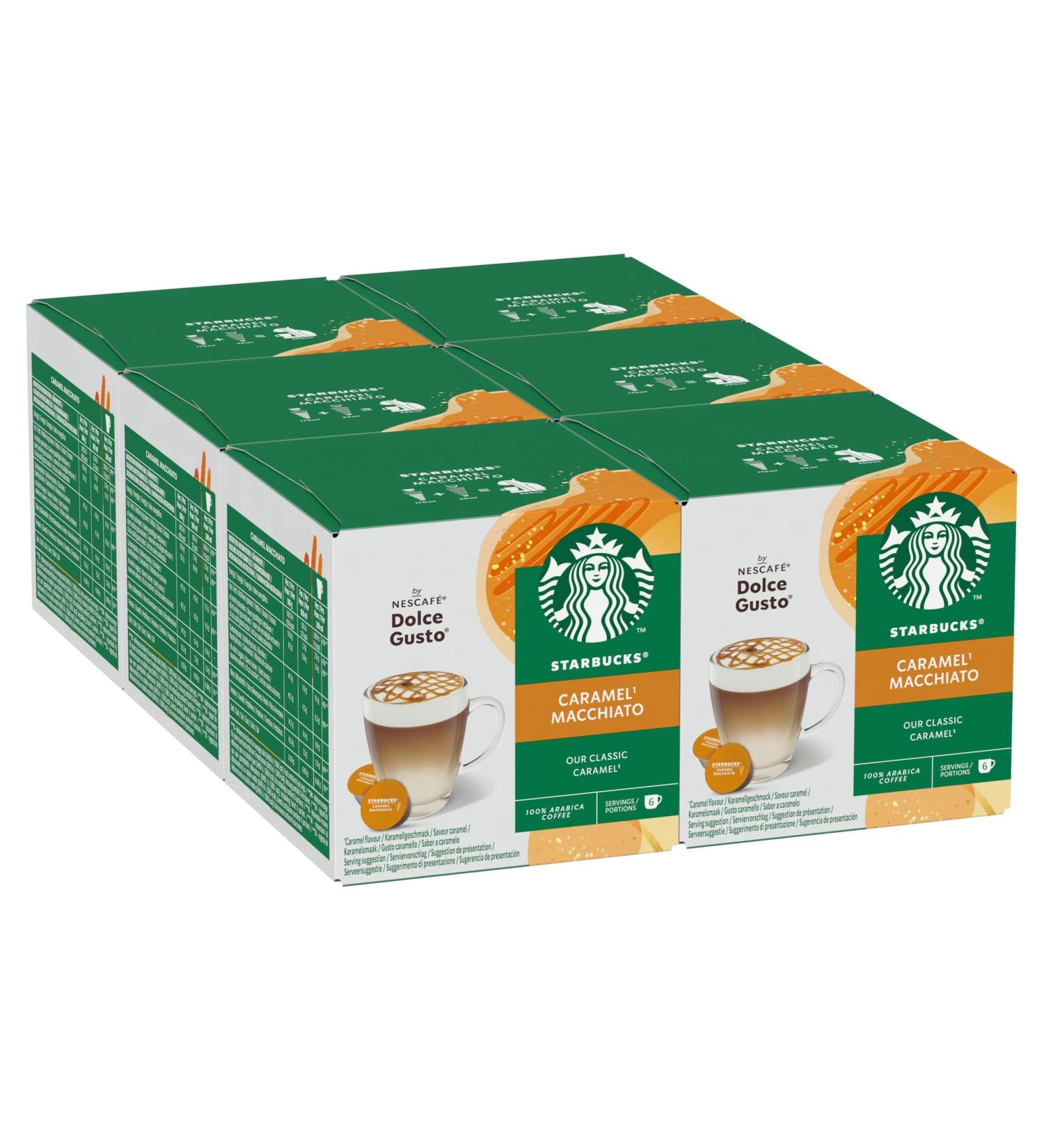 Buy STARBUCKS Caramel Macchiato Coffee Capsules - Nescaf Dolce Gusto - 72 Capsules (6 Packs of 12) - International Shipping Available - Buy Online on SooperMarket.com