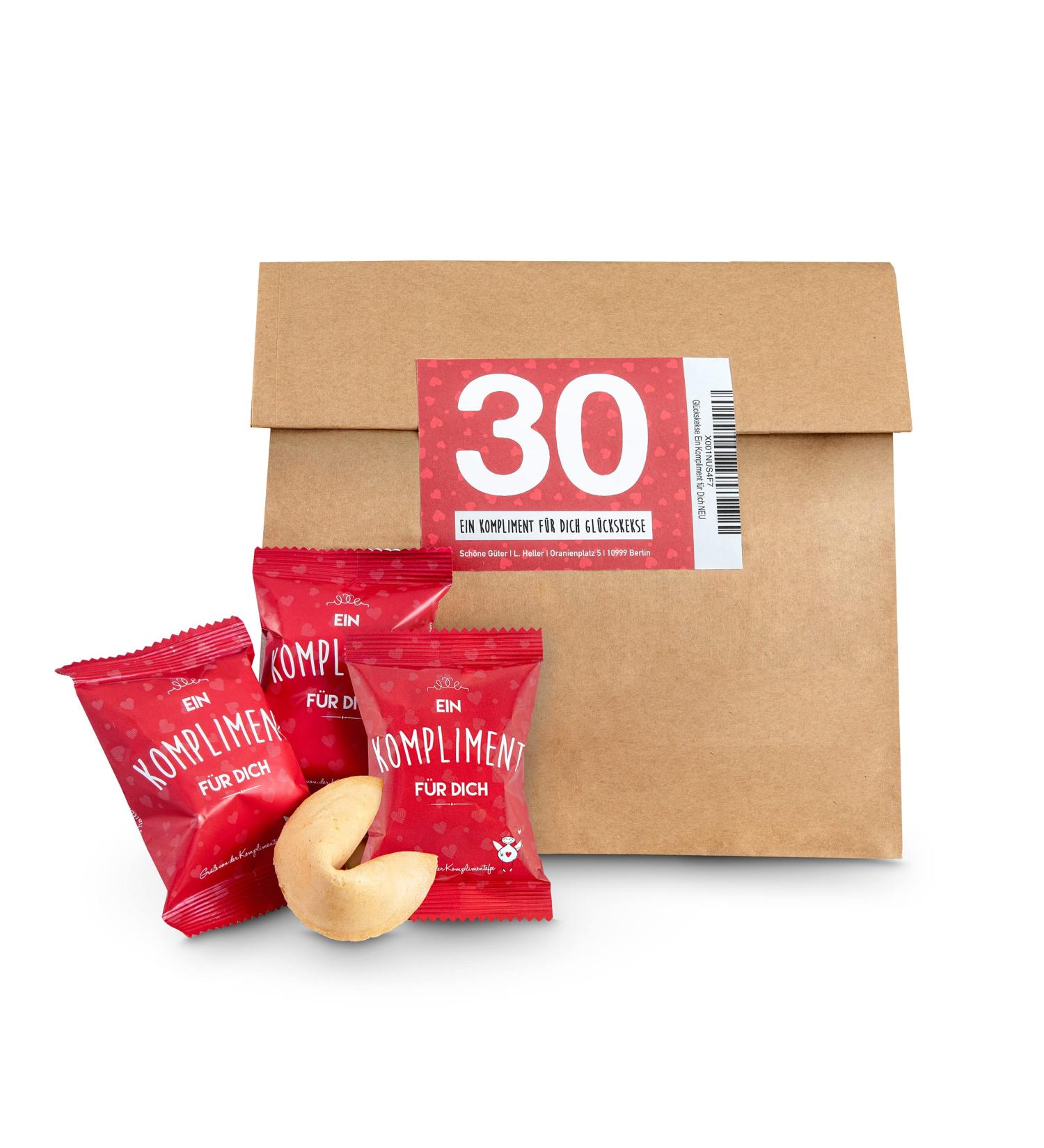 Happiness Cookies - 30 Lucky Compliment Cookies | Perfect Mother's Day Gift Birthday Joy Wedding Treats & Advent Calendar Filler - Buy Online on SooperMarket.com