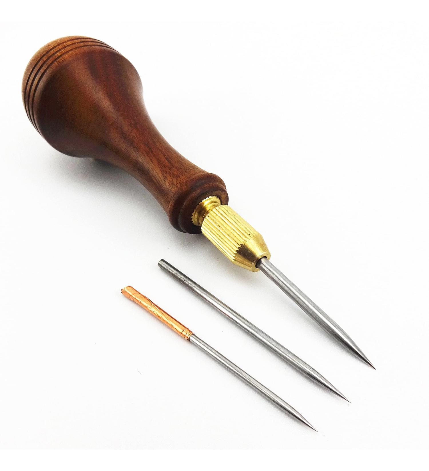 3pcs Leathercraft Switzerland Steel Sewing Stitching Needles & Awl Set - Buy Online on SooperMarket.com
