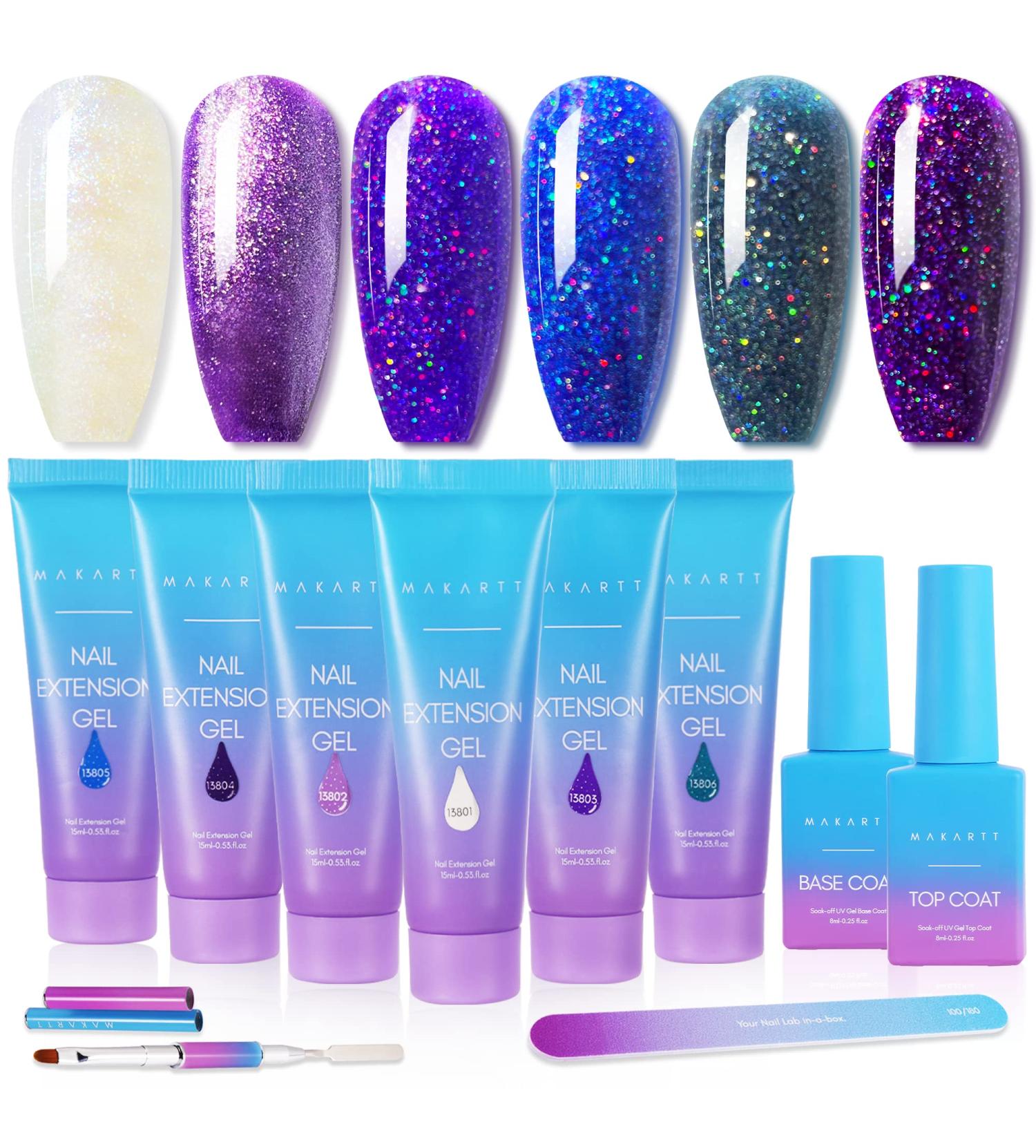 Makartt Galaxy Poly Nail Gel Kit - 15ML Builder Gel Set for Nail Extension, 6 Shimmer Night Sky Colors - UV/ Acrylic Gel All-in-One Starter Kit - Buy Online on SooperMarket.com