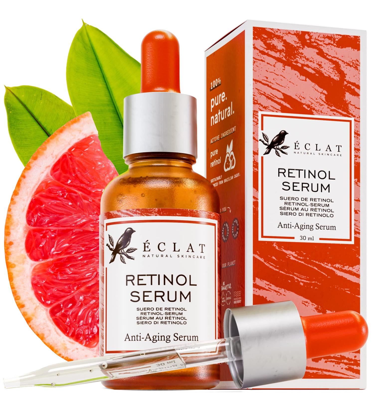 Retinol Serum for Face - 2.5% Pure Anti-Wrinkle Serum with Hyaluronic Acid & Vitamin B3 | Resurfacing Anti-Aging Treatment for Men & Women - Facial Acne Solution - Buy Online on SooperMarket.com