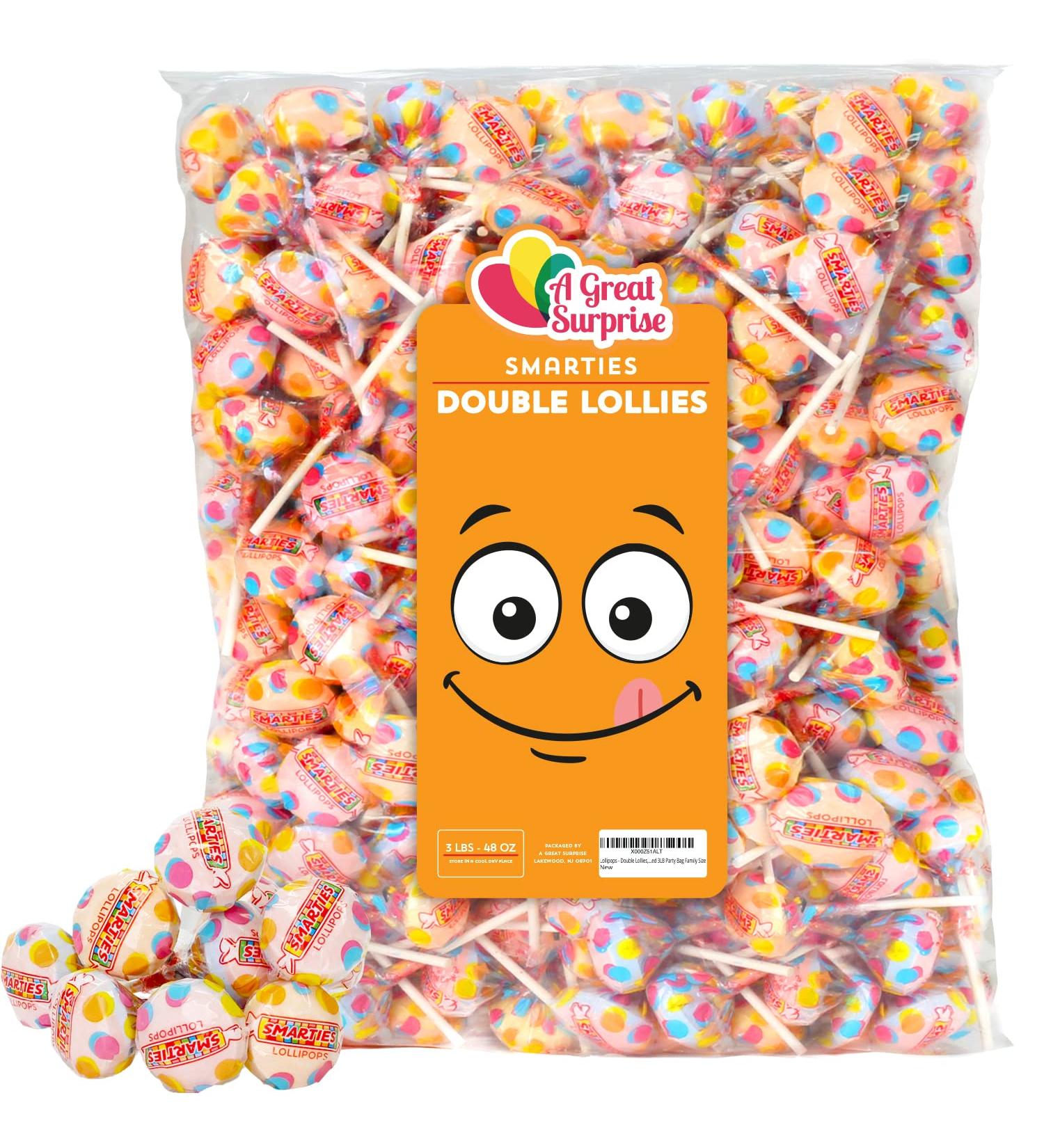 Smarties Double Lollies - 3LB Bulk Party Bag, Individually Wrapped - Family Size - Buy Online on SooperMarket.com