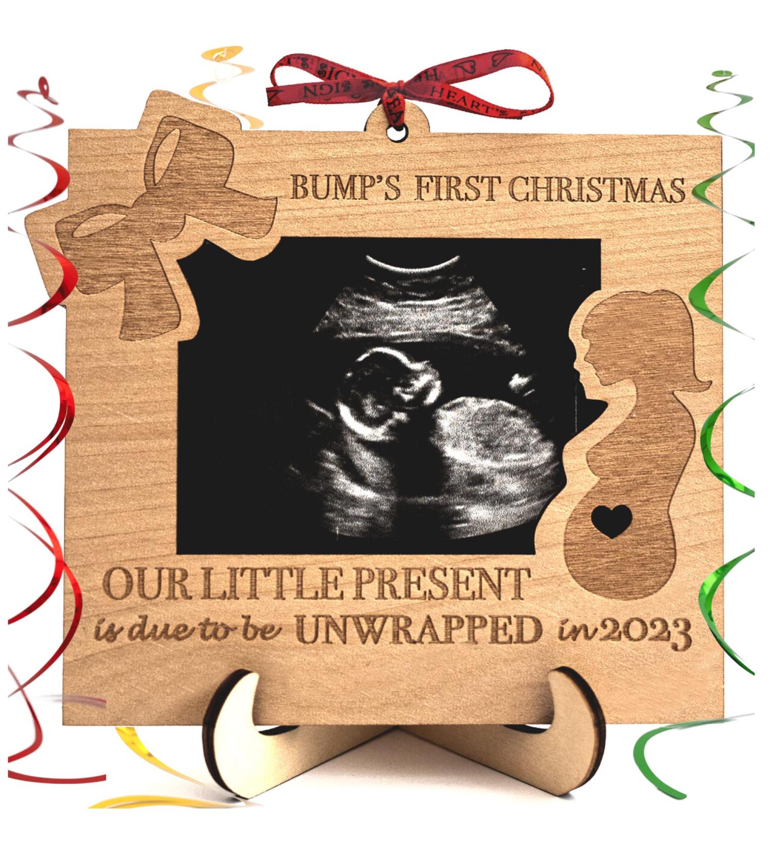 Heart's Sign Bump 1st Christmas Ornament 2022 | Ultrasound Frame for Mom To Be | New Mom Gifts - Buy Online on SooperMarket.com