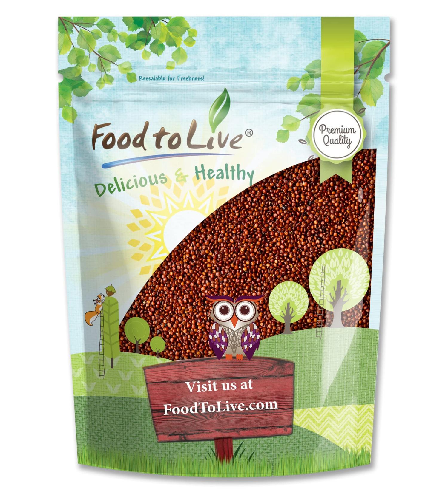 Organic Red Quinoa 1.5 lbs - Ancient Whole Grain Seeds | Raw, Sproutable, Kosher, Vegan | Sirtfood | Bulk Supply | Essential Amino Acids & Minerals | Quick-Cooking | Ideal for Salads - Buy Online on SooperMarket.com