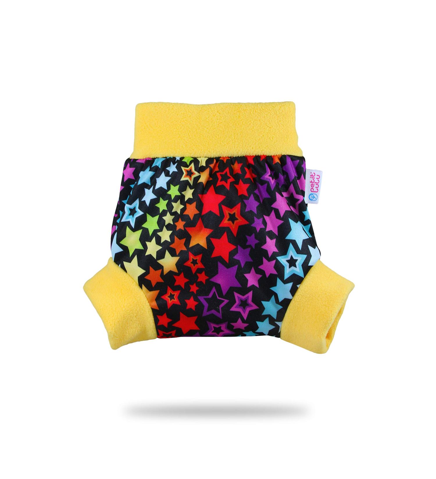 Petit Lulu Pull Up Cloth Nappy Wrap - Size M | Reusable Washable Diaper Cover | European Made (Rainbow Stars) - Buy Online on SooperMarket.com