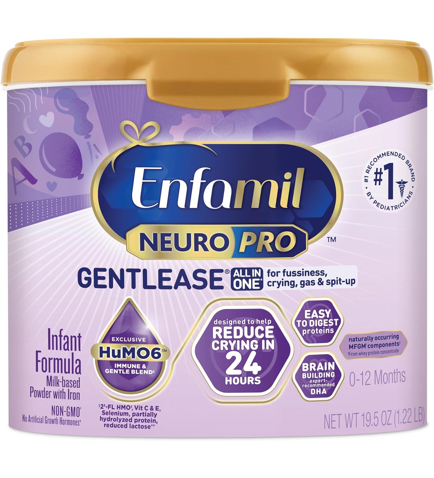 Enfamil NeuroPro Gentlease Baby Formula - 19.5 Oz | Calm & Nourish Delicate Tummies - Buy Online on SooperMarket.com