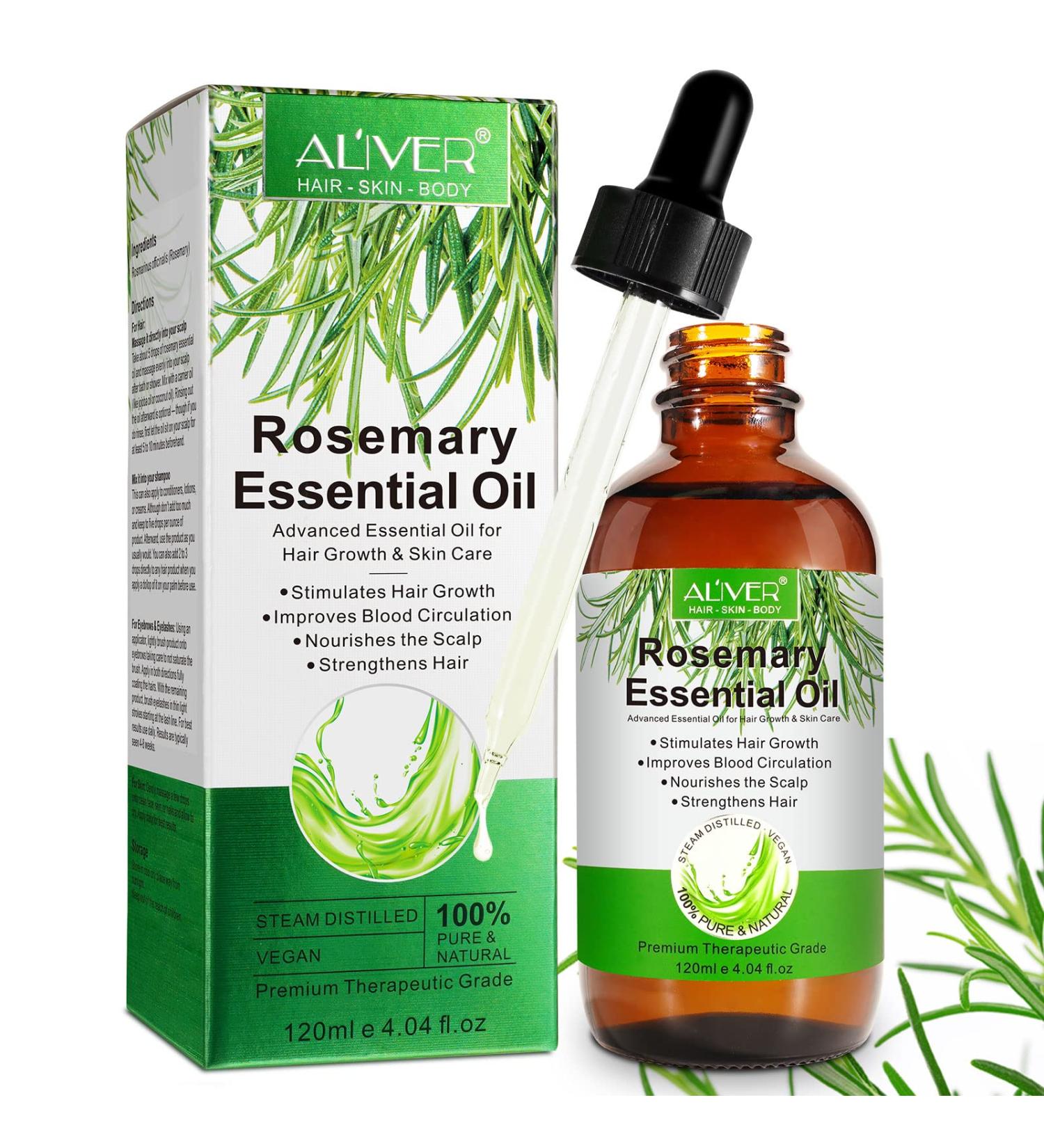 Rosemary Oil for Hair Growth Natural Rosemary Oil Nourishes the Scalp for Hair Regrowth & Hair Thickening - Hair Loss Prevention(120ml) - Buy Online on SooperMarket.com