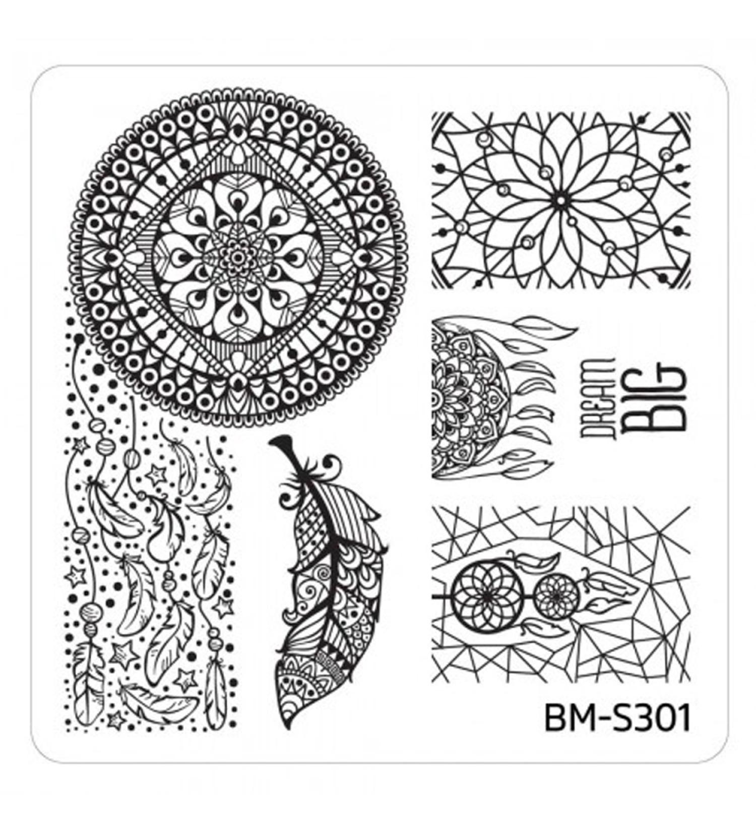 Stamping stencil plate BM S301 Bundlemonster ornament tribal nail art nail design