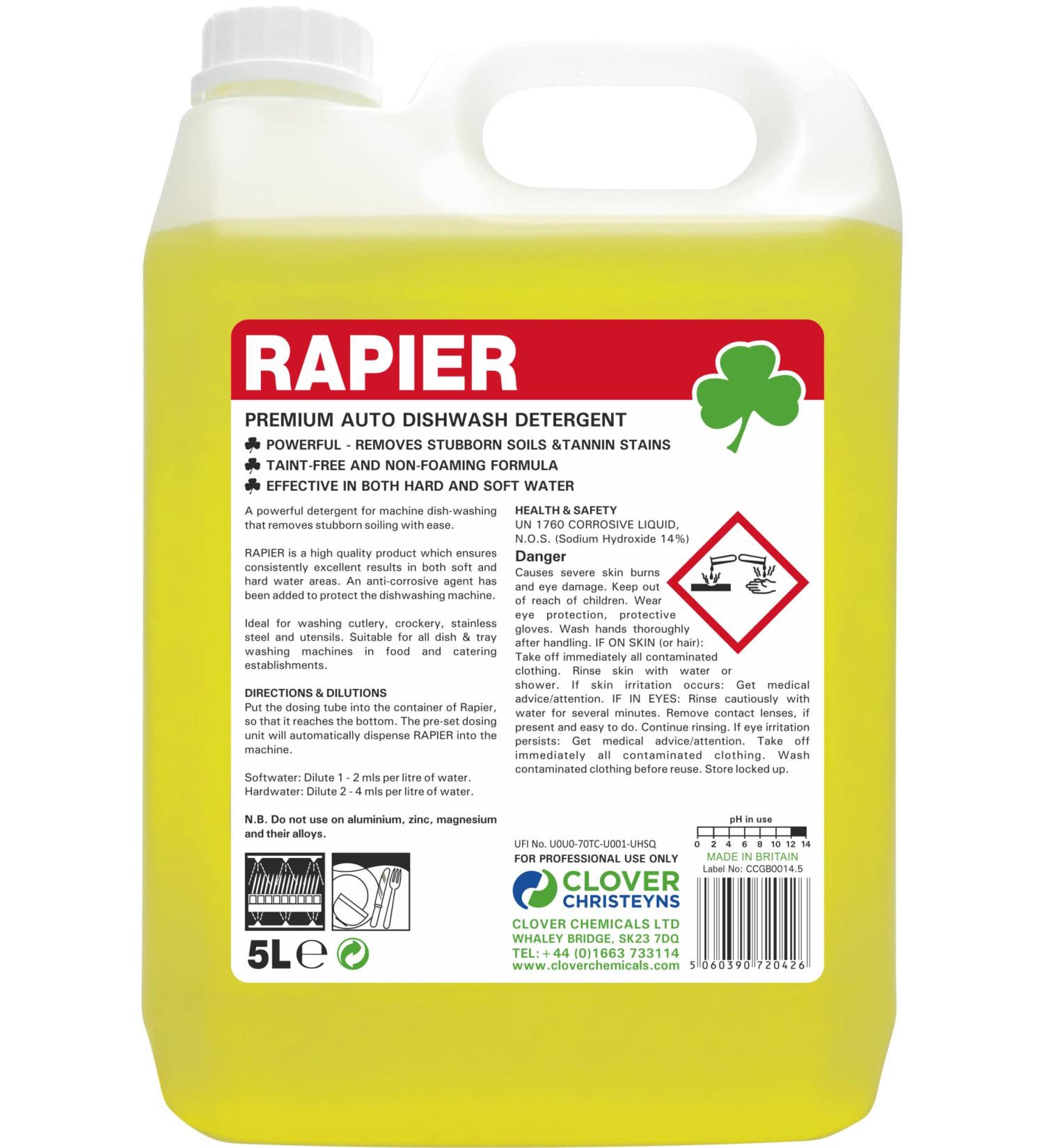 Clover Rapier Premium Auto Wash Detergent (303) (5 Ltr) 5.00 l (Pack of 1)