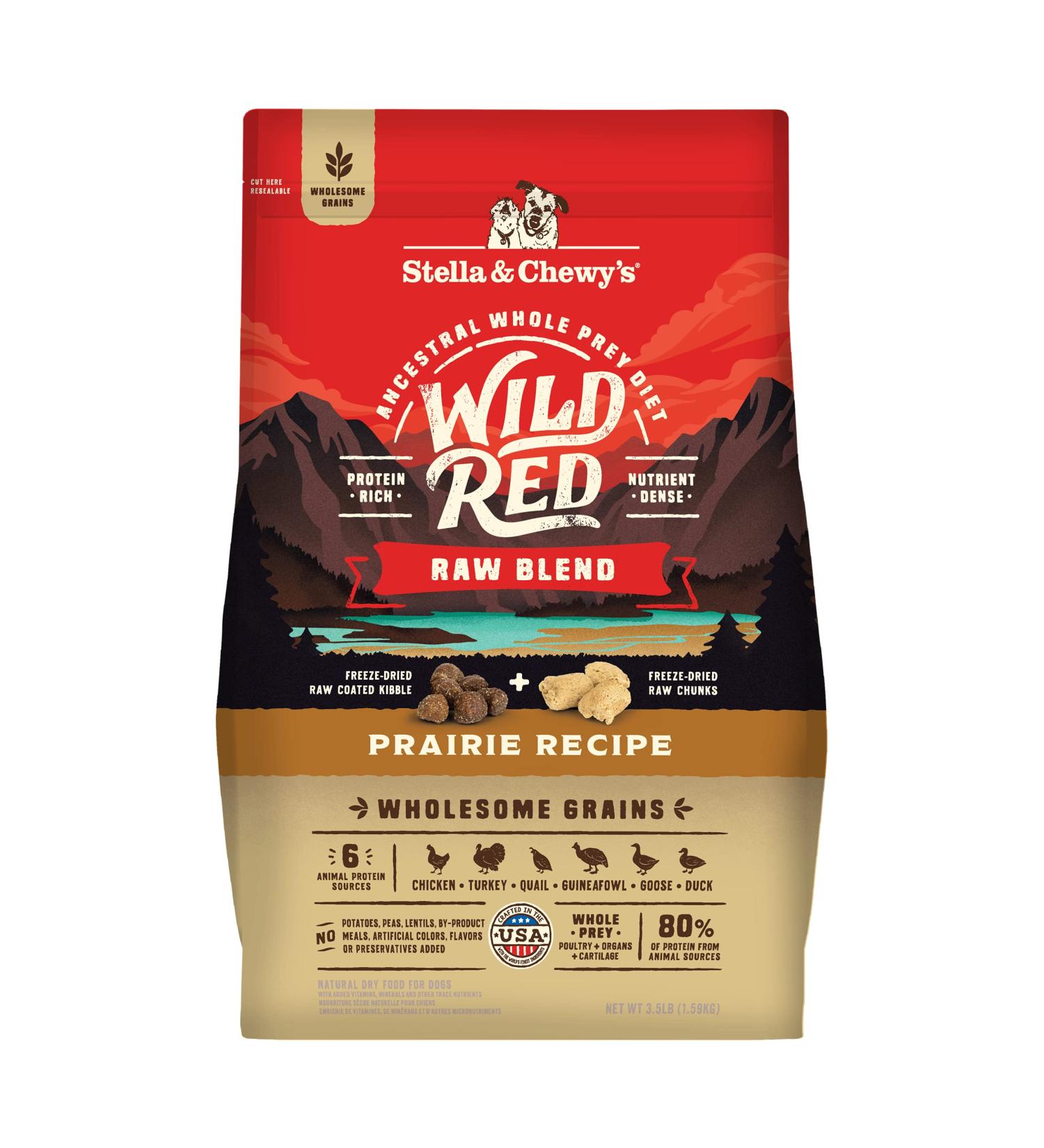 Stella & Chewy's Wild Red Dog Food: Raw Blend High Protein Prairie Recipe - 3.5 lb Bag - Buy Online on SooperMarket.com