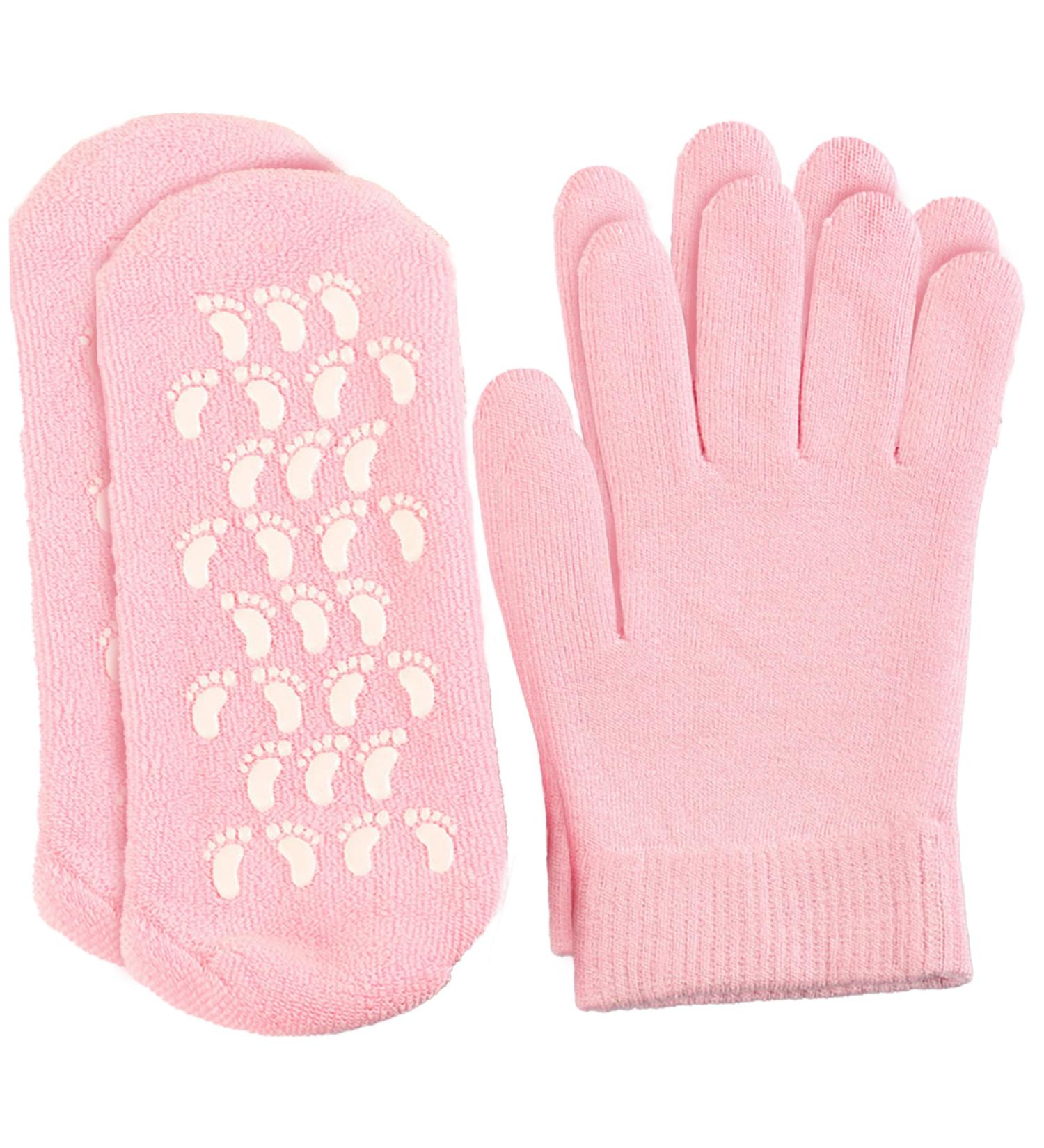 Moisturising Gloves and Socks for Dry Hands Spa Moisture Socks Foot Gel Spa Softens Cracked Silicone Foot Moisturiser Socks and Gloves for Hands Feet Overnight Hydrating Care - Buy Online on SooperMarket.com