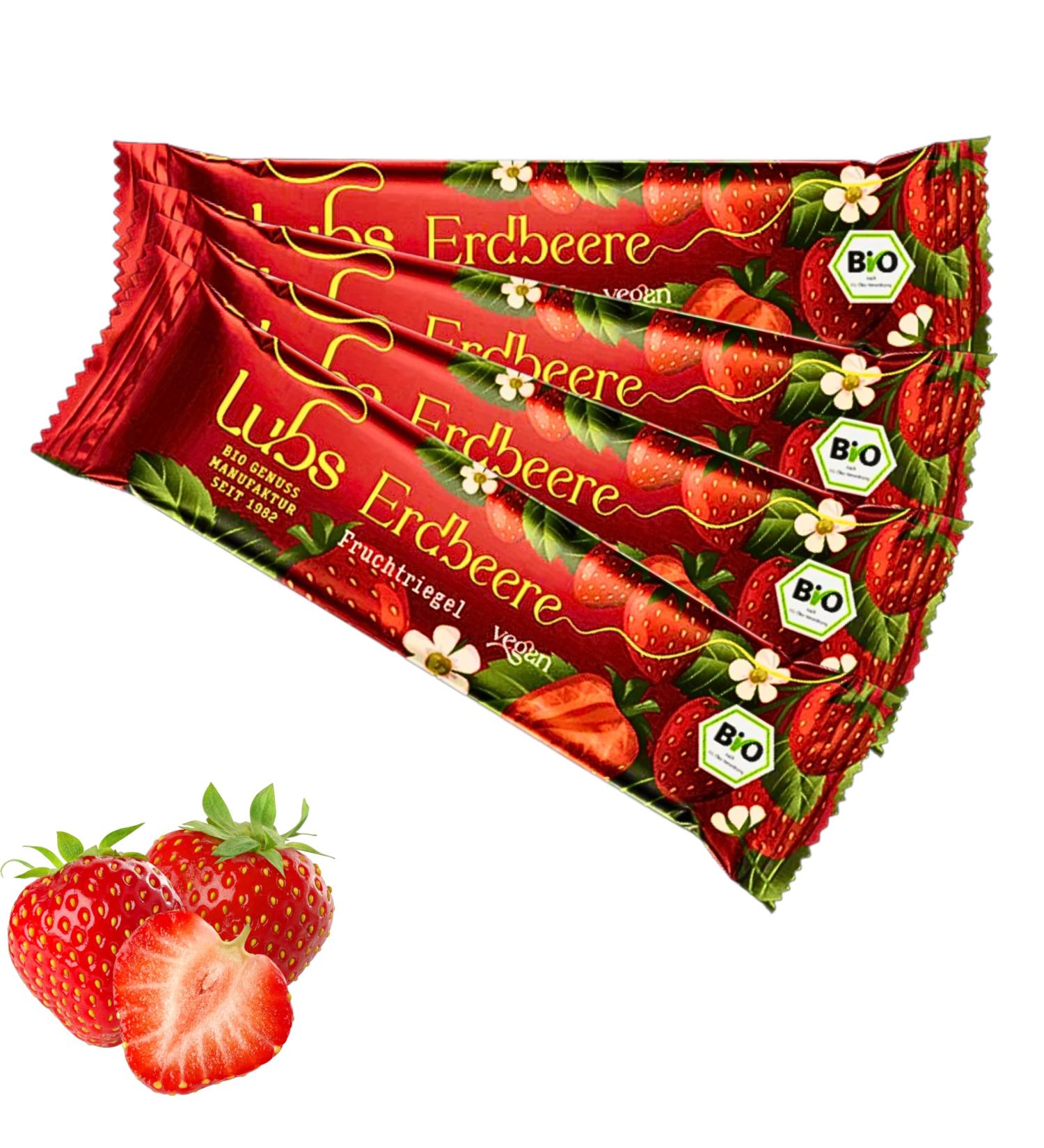 Buy Organic Fruit Bar Strawberry - 4x30g Lubs | Vegan & Kid-Friendly | Certified Organic Snack - Buy Online on SooperMarket.com