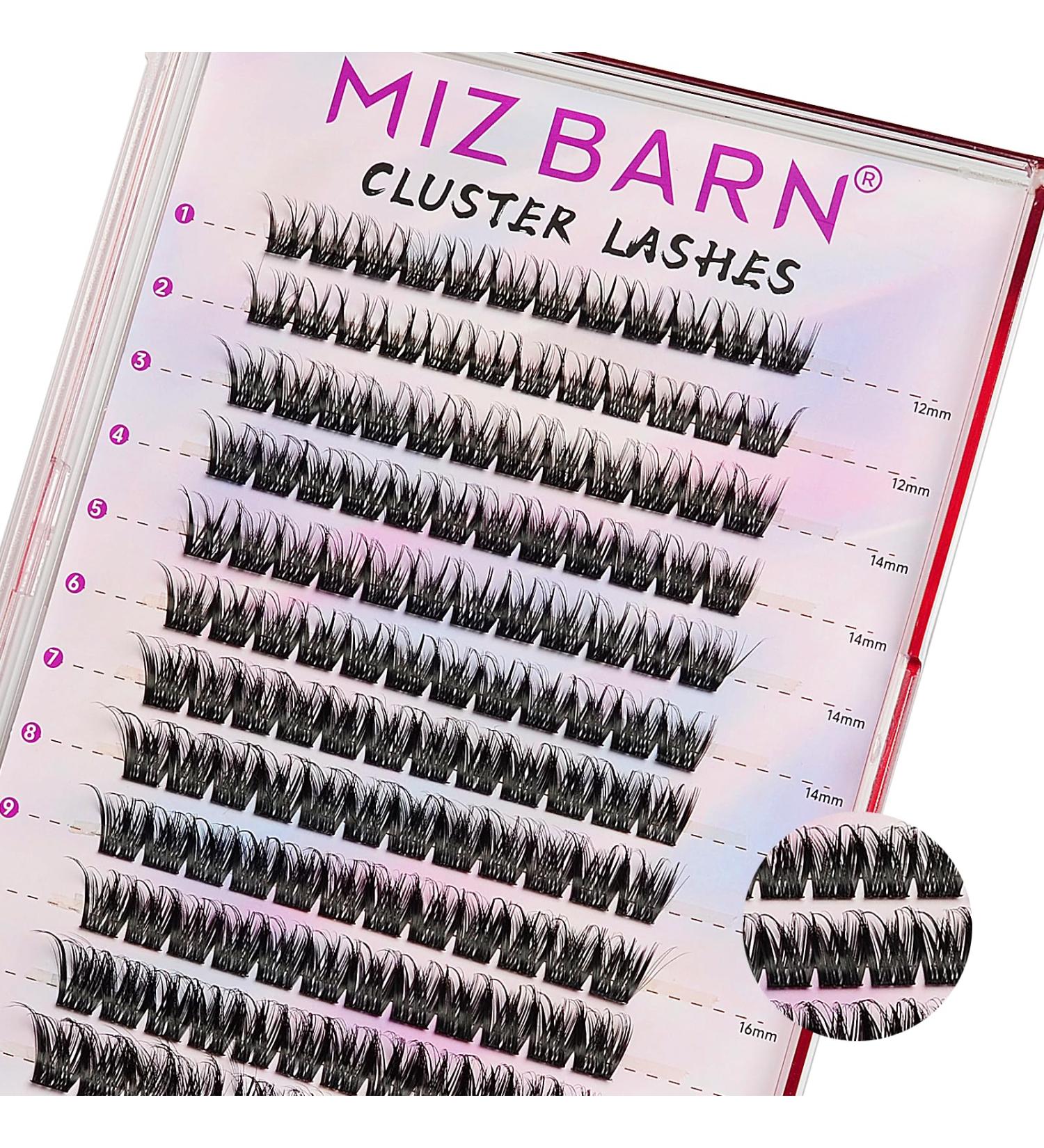 MIZ BARN Lash Clusters - 144pcs D Curl Eyelash Extensions (12-18mm) | Fluffy False Lashes for DIY at Home - Buy Online on SooperMarket.com