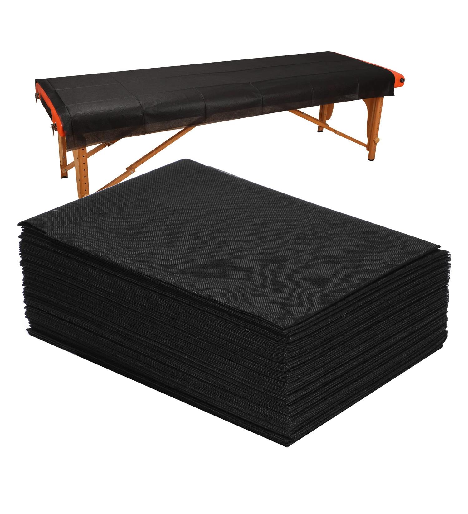 20 Pcs Thick Disposable Massage Table Sheets Set - Black, 31 x 70 - Non-Woven Fabric Spa Bed Cover for Lash Treatments - Buy Online on SooperMarket.com