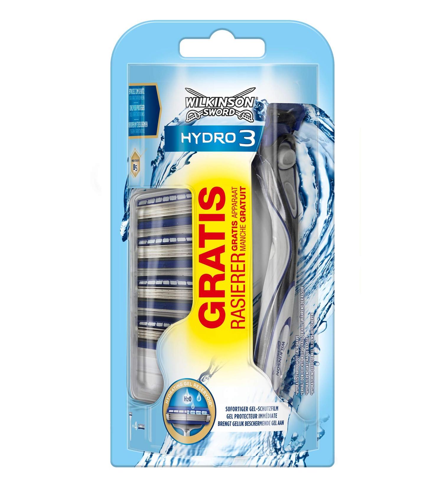 Wilkinson Sword Hydro 3 Value Pack - Men's Razor & 4 Replacement Blades | International Shipping Available - Buy Online on SooperMarket.com