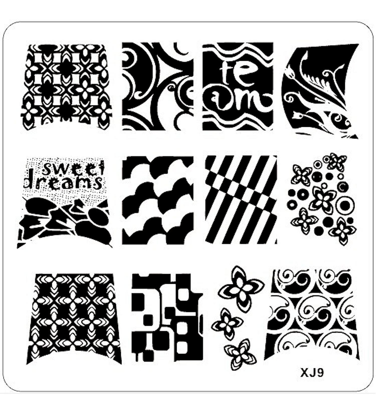 STAMPING STENCIL # XJ-9 Abstract Patterns French