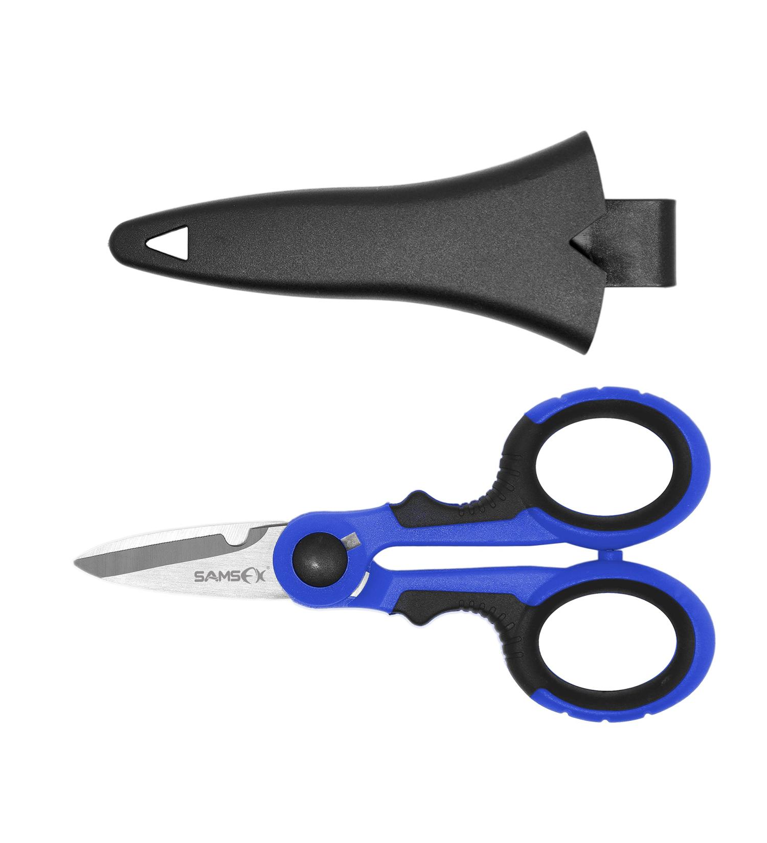 SAMSFX Heavy Duty Anti-Slip Serrated Fishing Scissors with Plastic Belt Case - Braid Line Cutter for Saltwater & Freshwater Fishing - Buy Online on SooperMarket.com