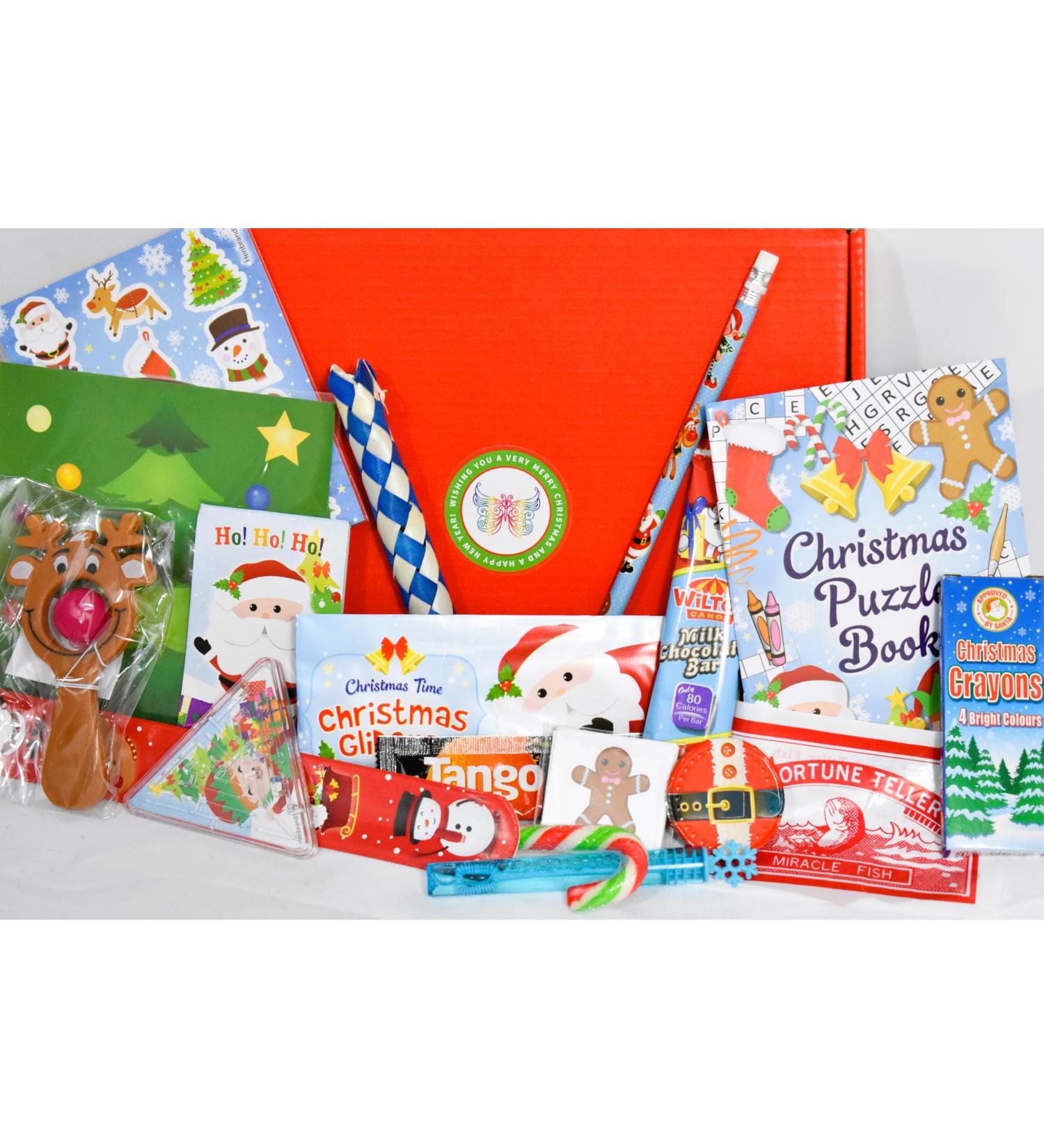 Classic Retro Christmas Sweets and Treats Mini Letter Box Treat Gift Box - Filled with Classic Christmas Festive Themed Pocket Money Toys and Chocolate (alternative Selection Box) - Buy Online on SooperMarket.com