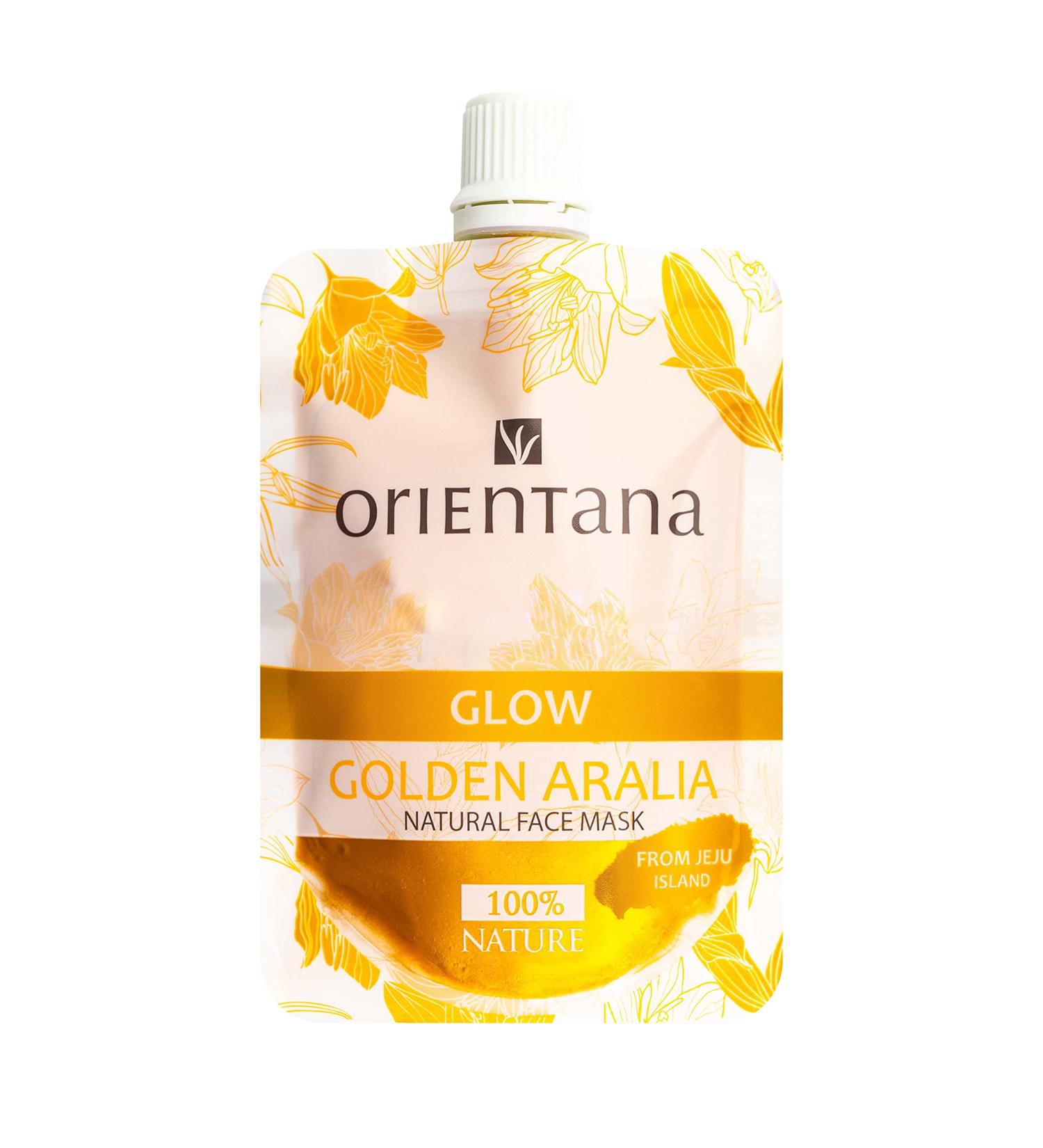 Orientana - Glow Face Mask Golden Aralia & Turmeric | Natural & Vegan | Hydrating Moisturising Glowing Soothing Brightening Normal Skin | Anti Ageing Wrinkle & Redness Reducer - 30ml - Buy Online on SooperMarket.com