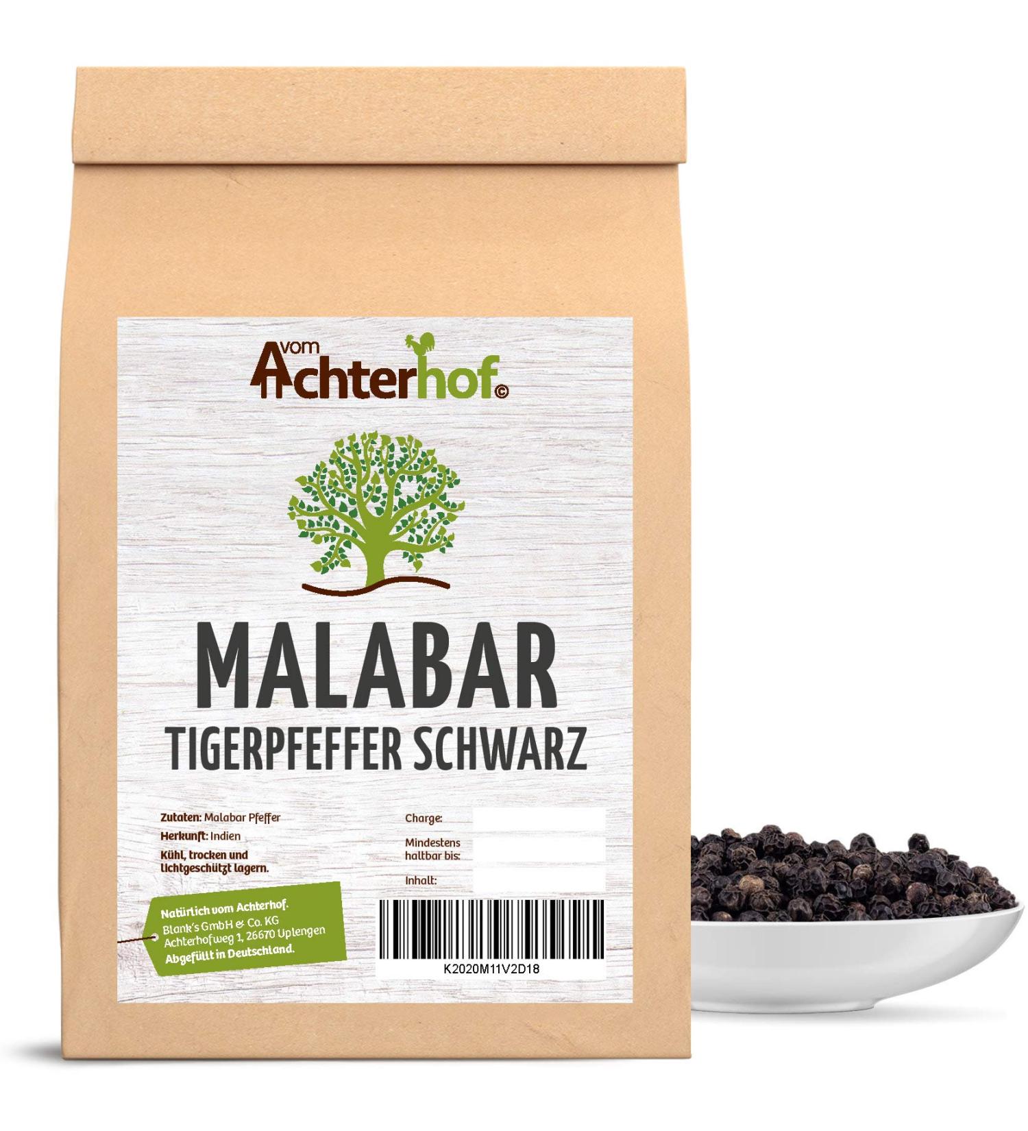 250g Malabar Black Peppercorns - Whole Tiger Pepper from Malabar Coast | Premium Spices for Cooking - Buy Online on SooperMarket.com
