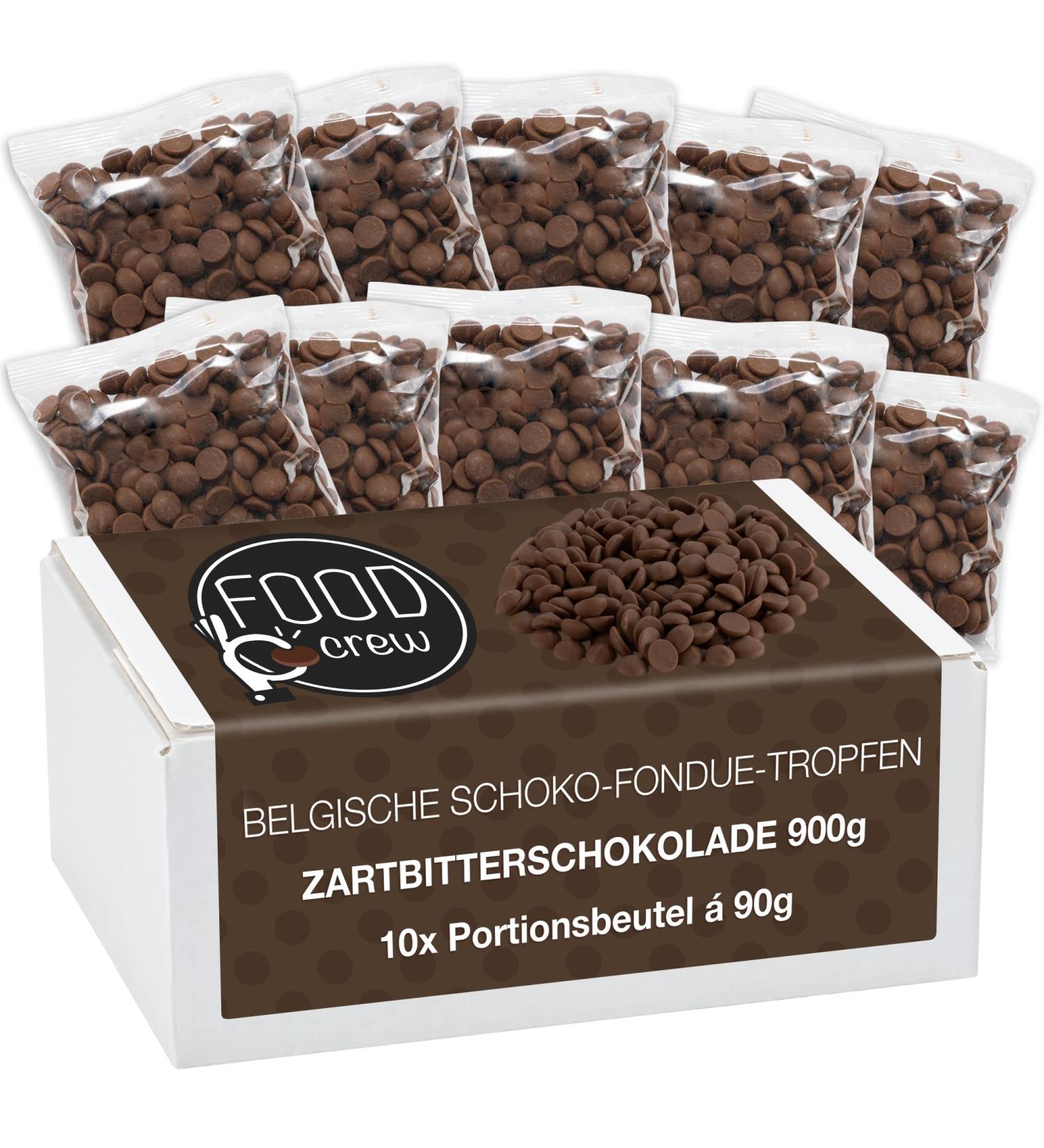 Food Crew 900g Belgian Dark Chocolate for Fondue & Fountains - 10 Individually Packaged Portion Bags - Perfect for New Year's Eve Celebrations - Buy Online on SooperMarket.com