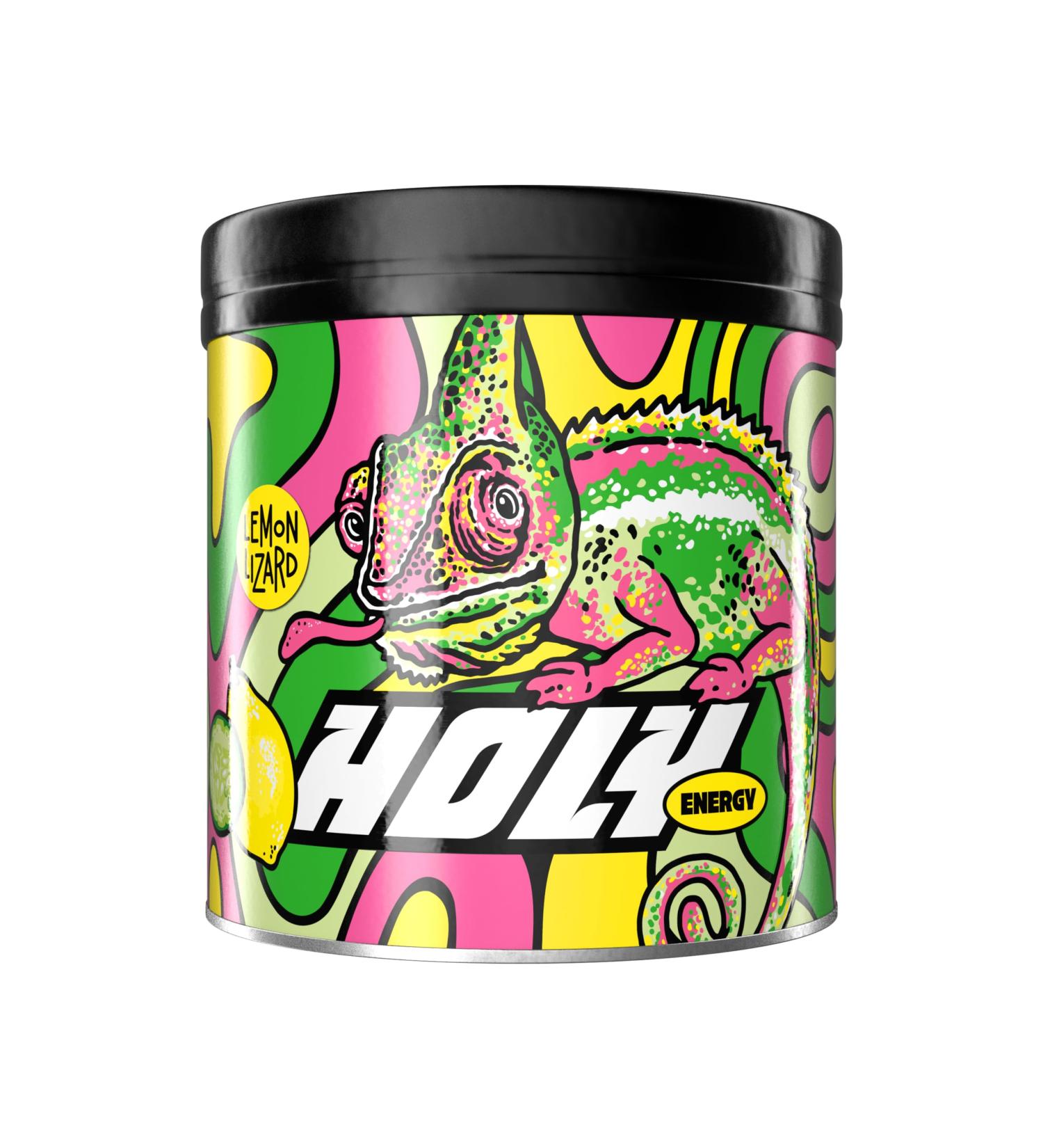 Holy Energy Gaming Booster 'Lemon Lizard' | Vegan Focus Drink Powder | 50 Portions with Newcaff & Green Tea Extract | Natural Lemon & Cucumber Flavor - Buy Online on SooperMarket.com