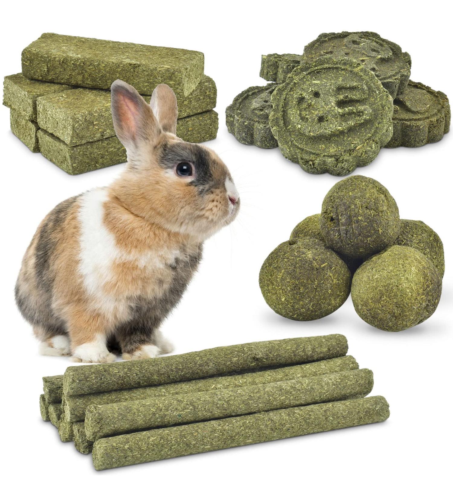 ERKOON 25Pcs Bunny Chew Toys - Natural Timothy Hay Treats Sticks for Rabbit, Chinchilla, Guinea Pig, Hamster, Gerbil, Squirrel - 8.5oz - Buy Online on SooperMarket.com